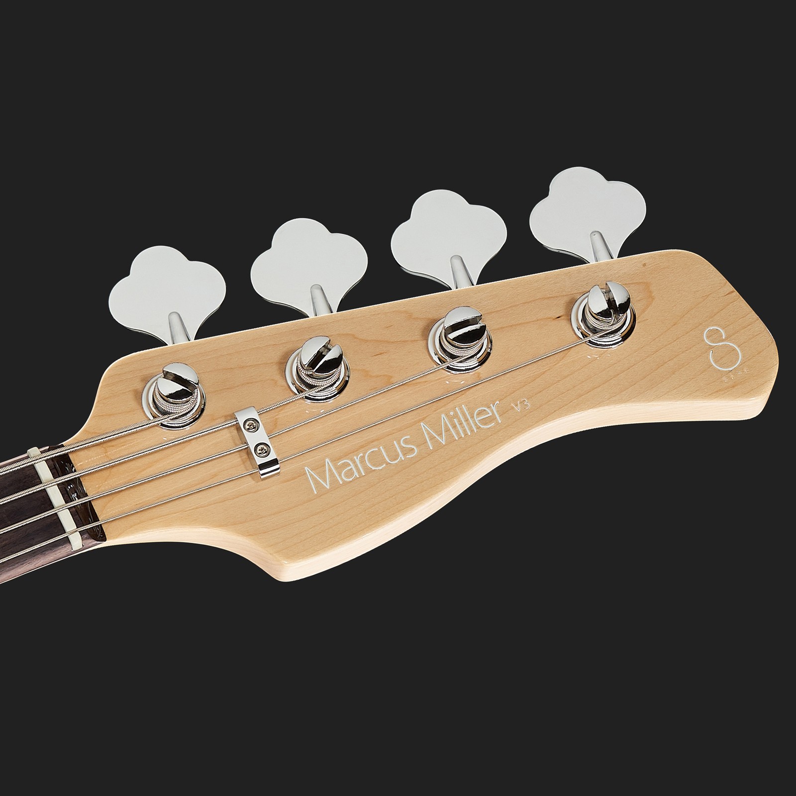 Headstock with Marcus Miller logo