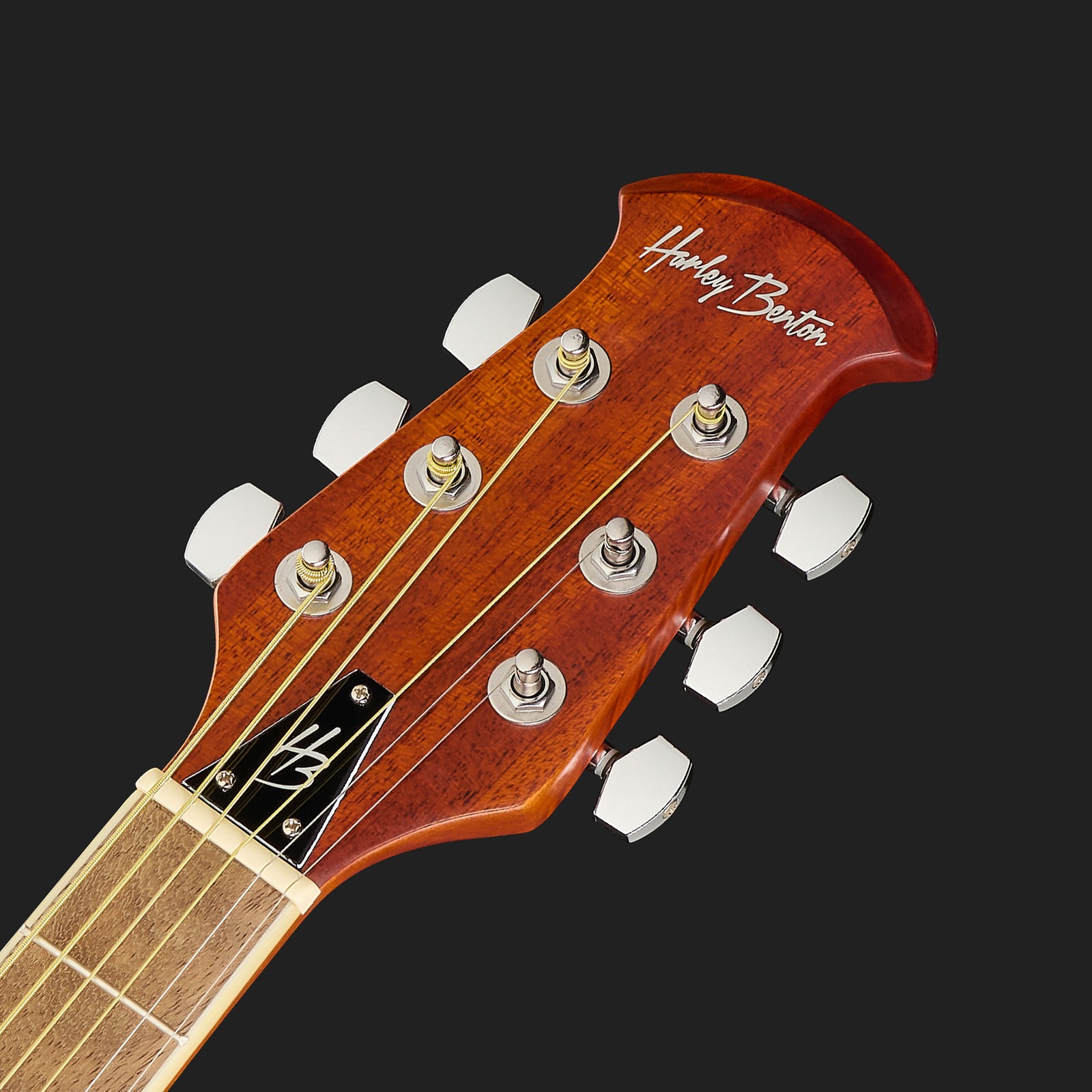 Headstock of the Harley Benton HBO-600TB Steel-String Guitar with Pickup
