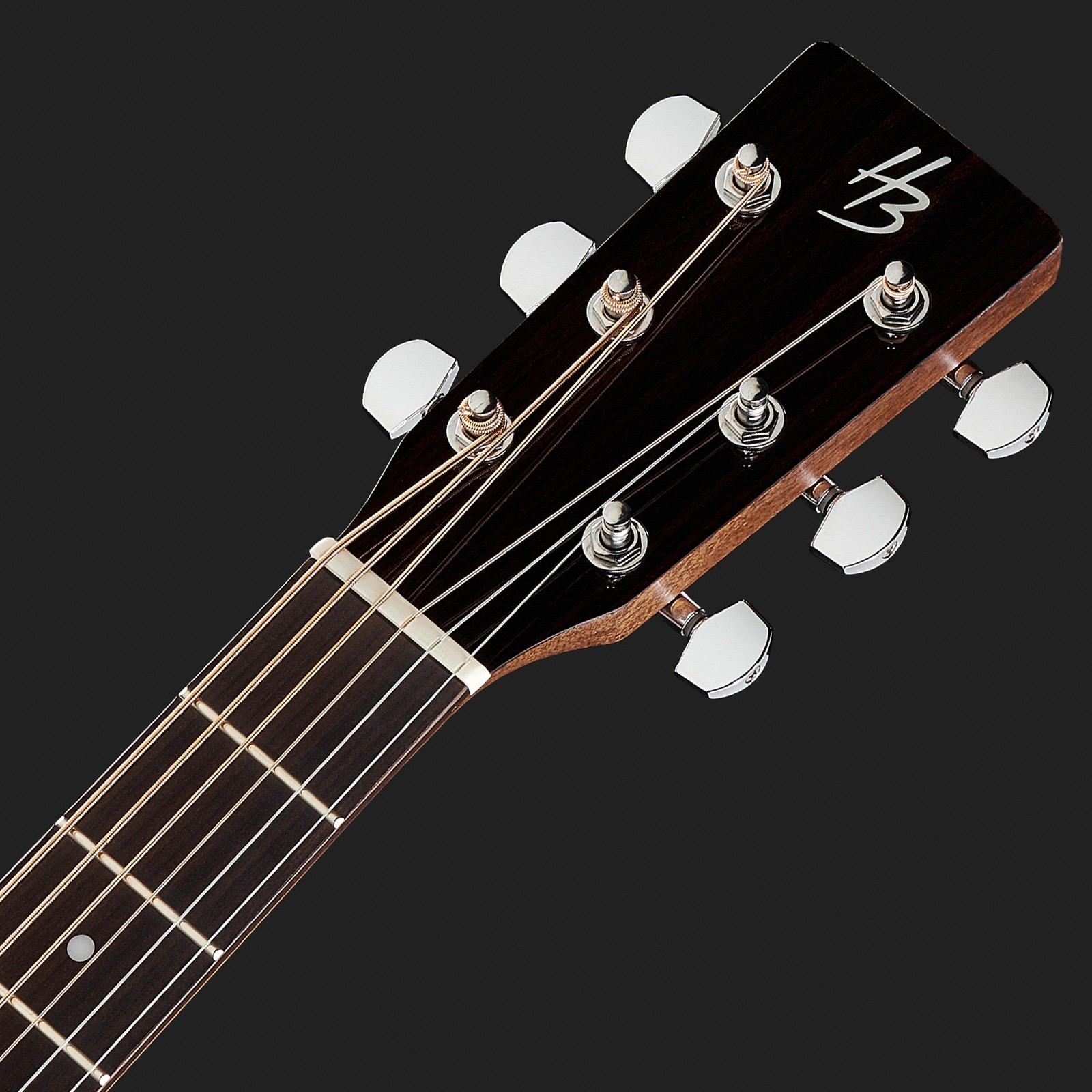 Headstock of the Harley Benton Baritone CLG-414BCE NT Baritone Acoustic Guitar with Pickup