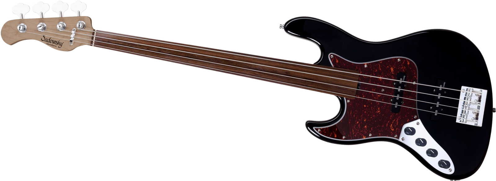 Sadowsky MetroExpress 21 Vintage JJ 4 Fretless Left-Handed Black, fretless bass guitar