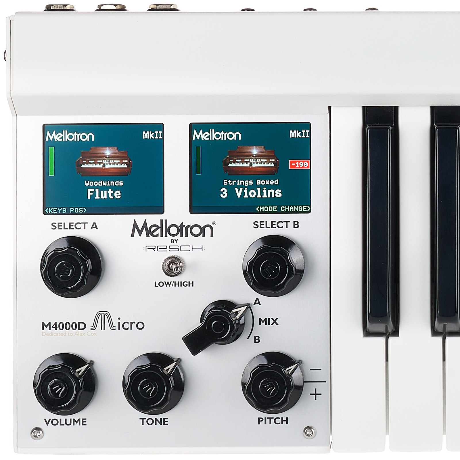 Bedienfeld des digitalen Mellotron Micro