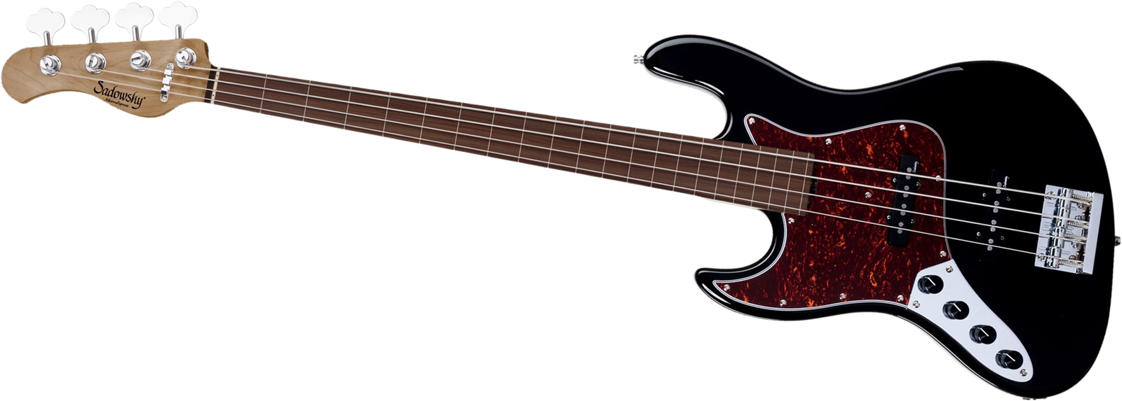 Sadowsky MetroExpress 21 Vintage JJ 4 Fretless-with-lines Left-Handed Black, fretless bass guitar