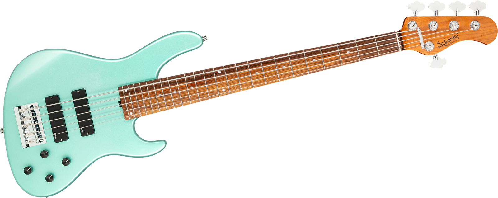Sadowsky MetroExpress 24 Modern 5 Morado Sage Green, five-string bass guitar
