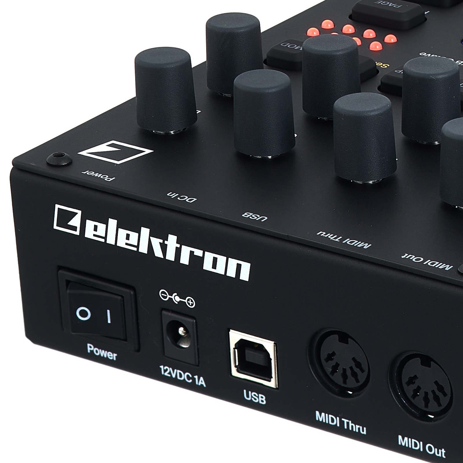 Rear panel of the Elektron Digitakt II with connections