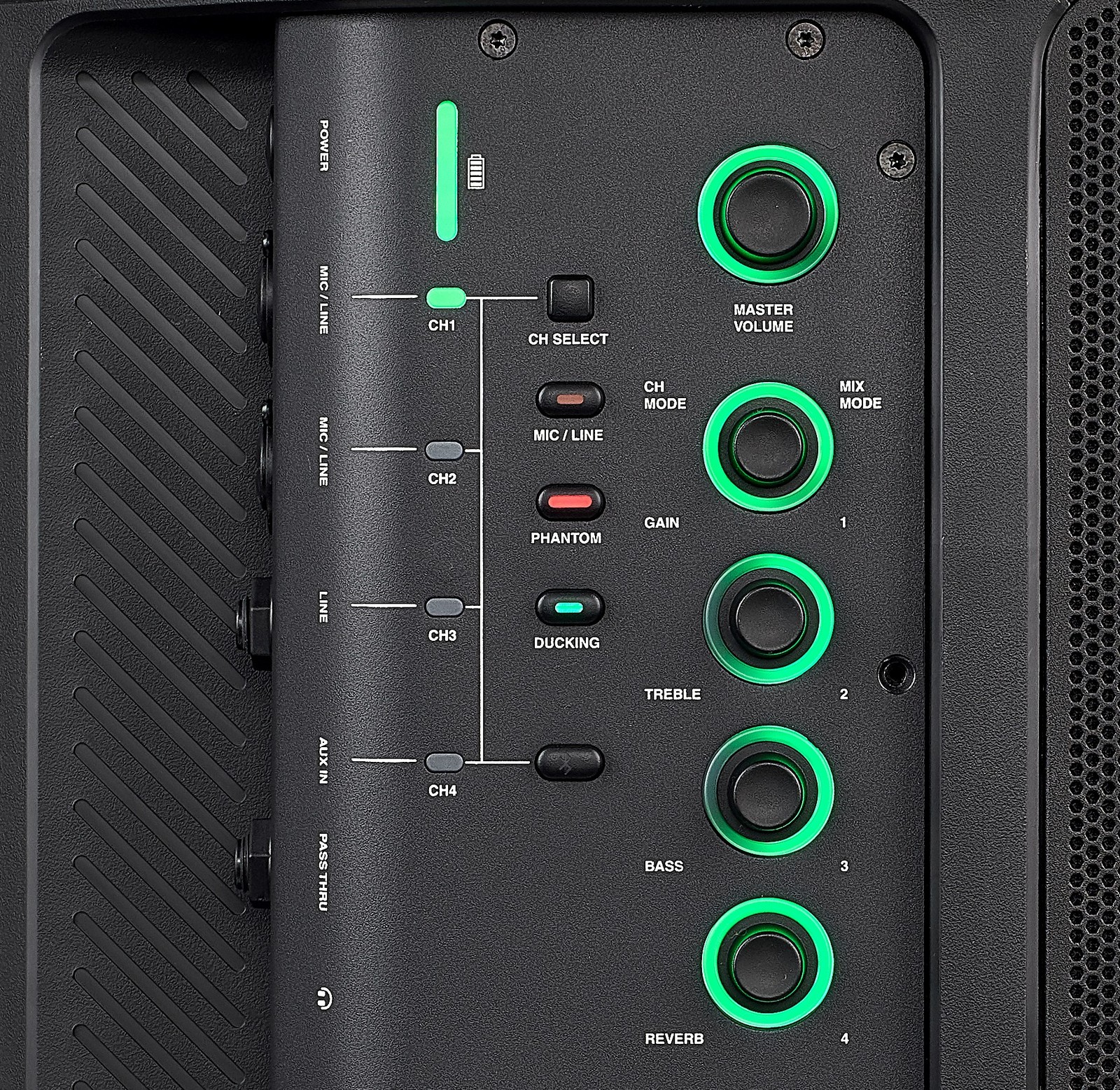 JBL Eon One Compact Akku-Lautsprecher Bedienelemente