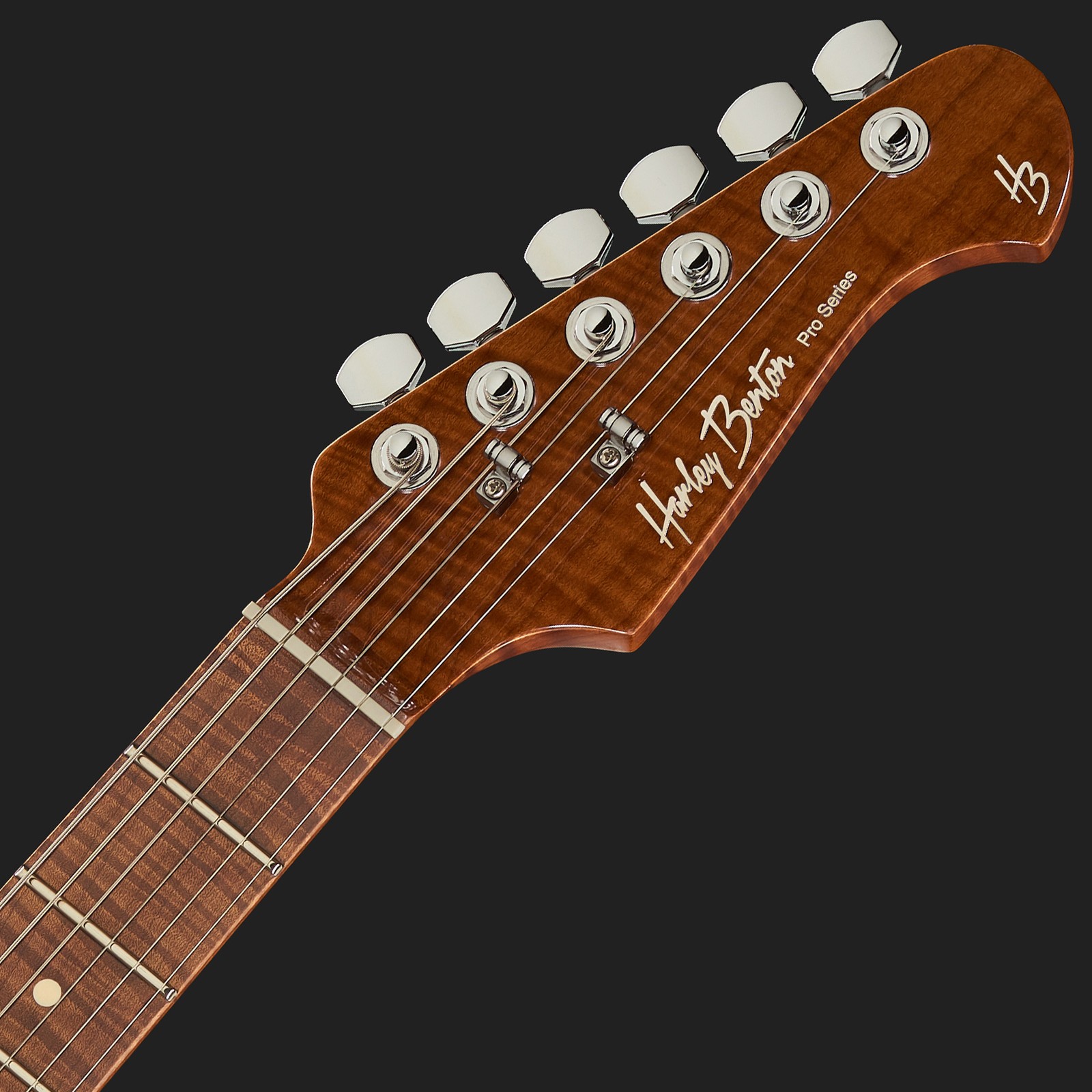 Harley Benton headstock with locked tuners