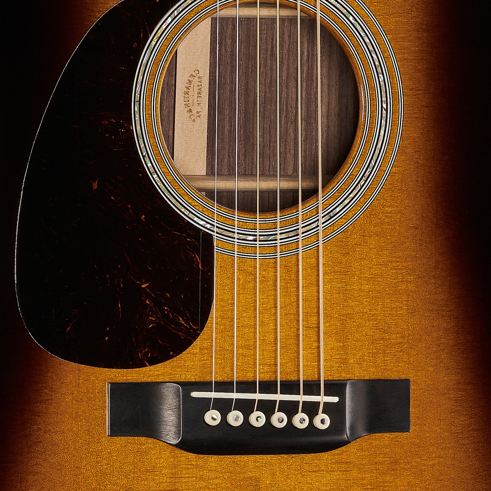 Fichtendecke der Martin Guitars D41 Sunburst LH Westerngitarre