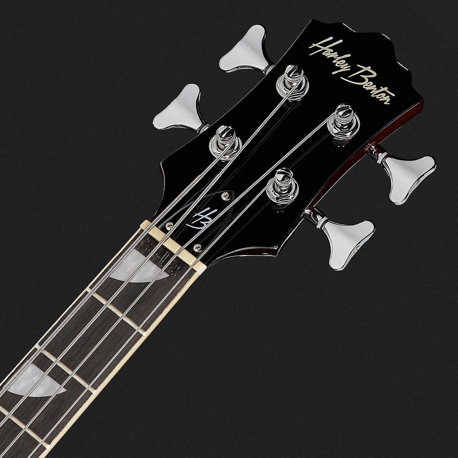 4-string electric bass headstock by Harley Benton