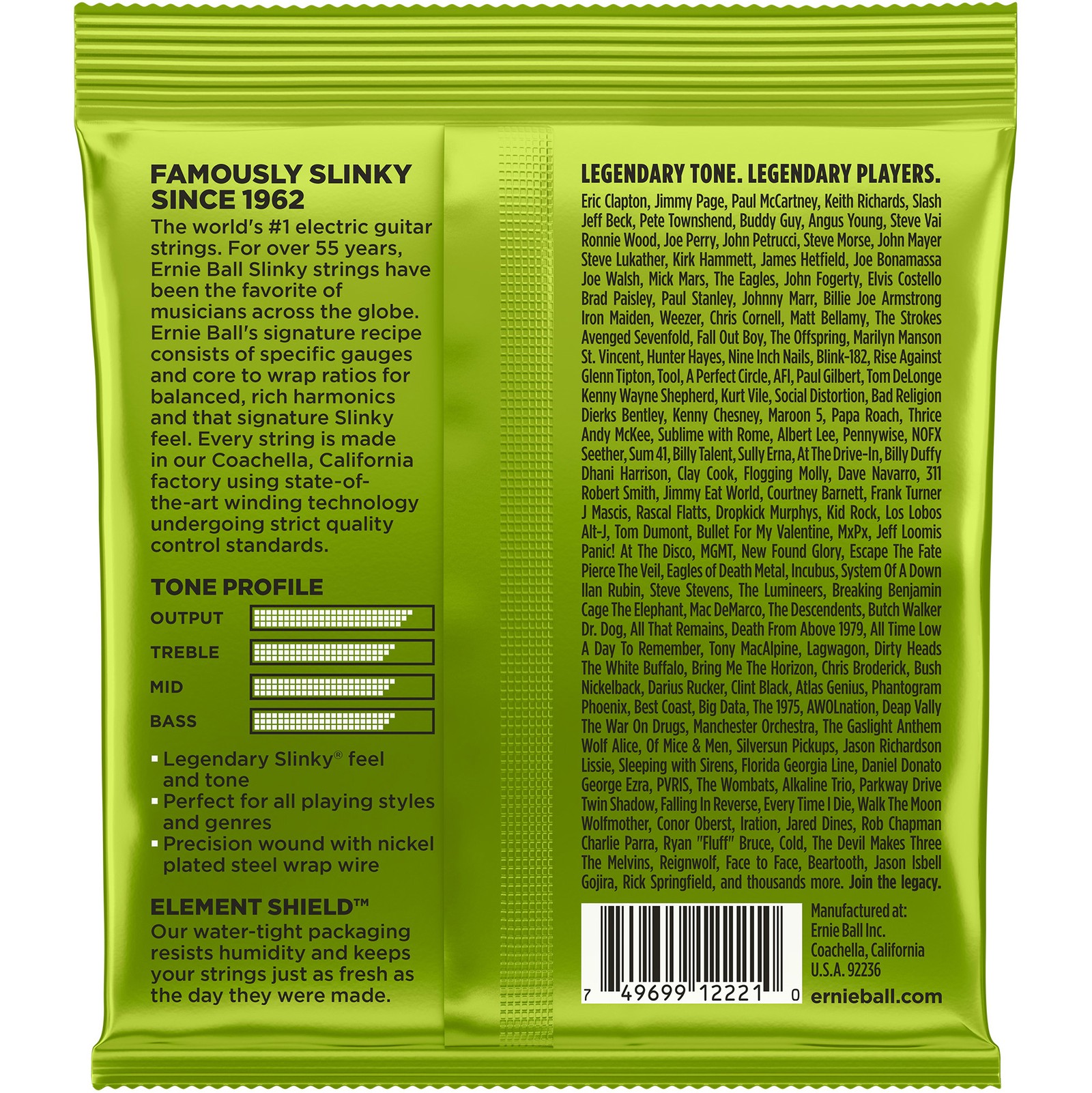 Ernie Ball 2221 String Set for Electric Guitar