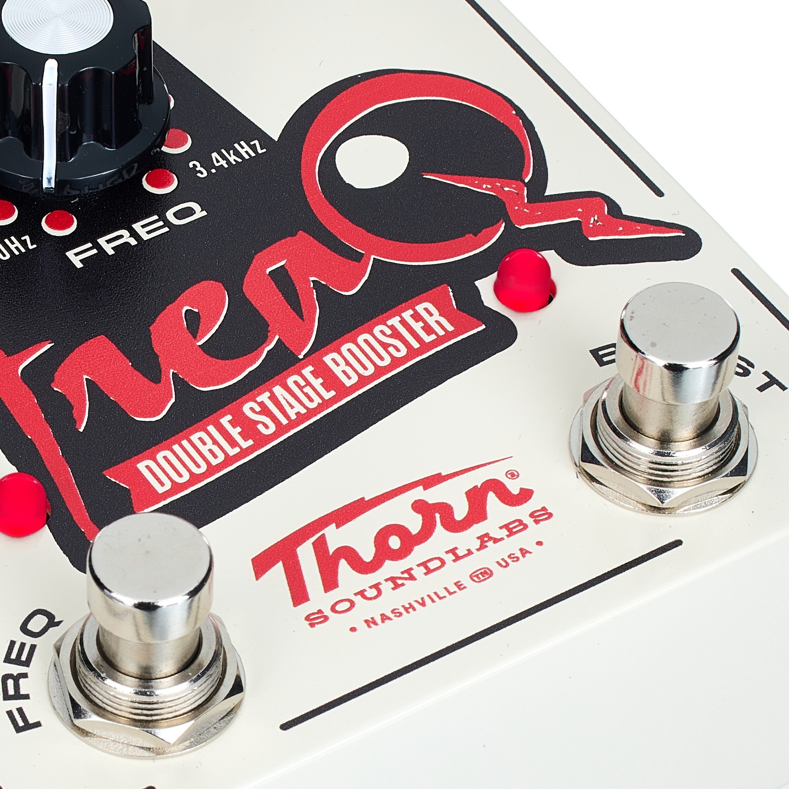 Logo del produttore sul Thorn The Freaq - Double Stage Boost