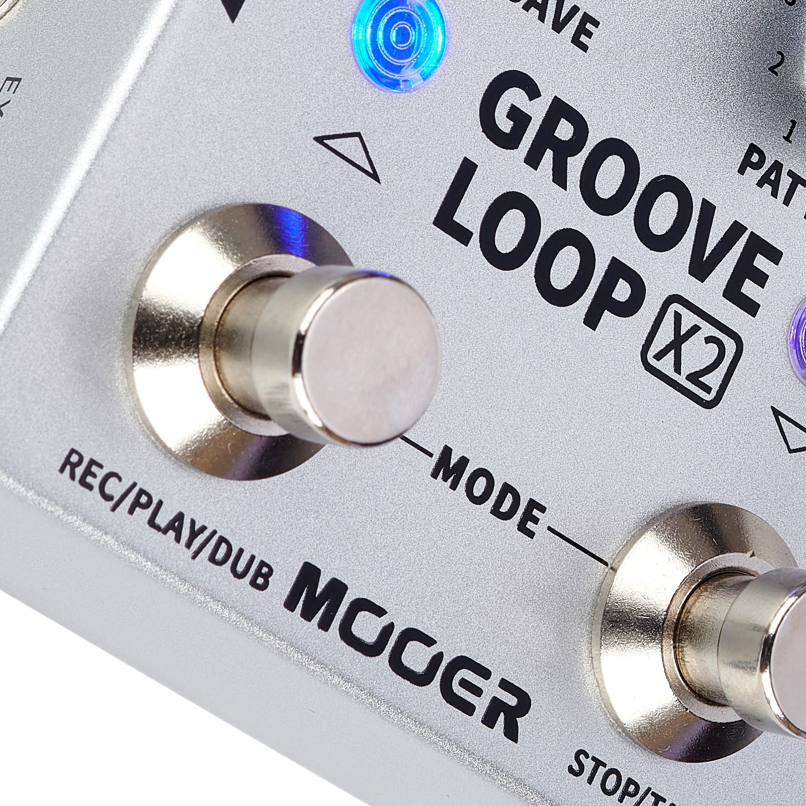 Footswitches of the Mooer Groove Loop X2