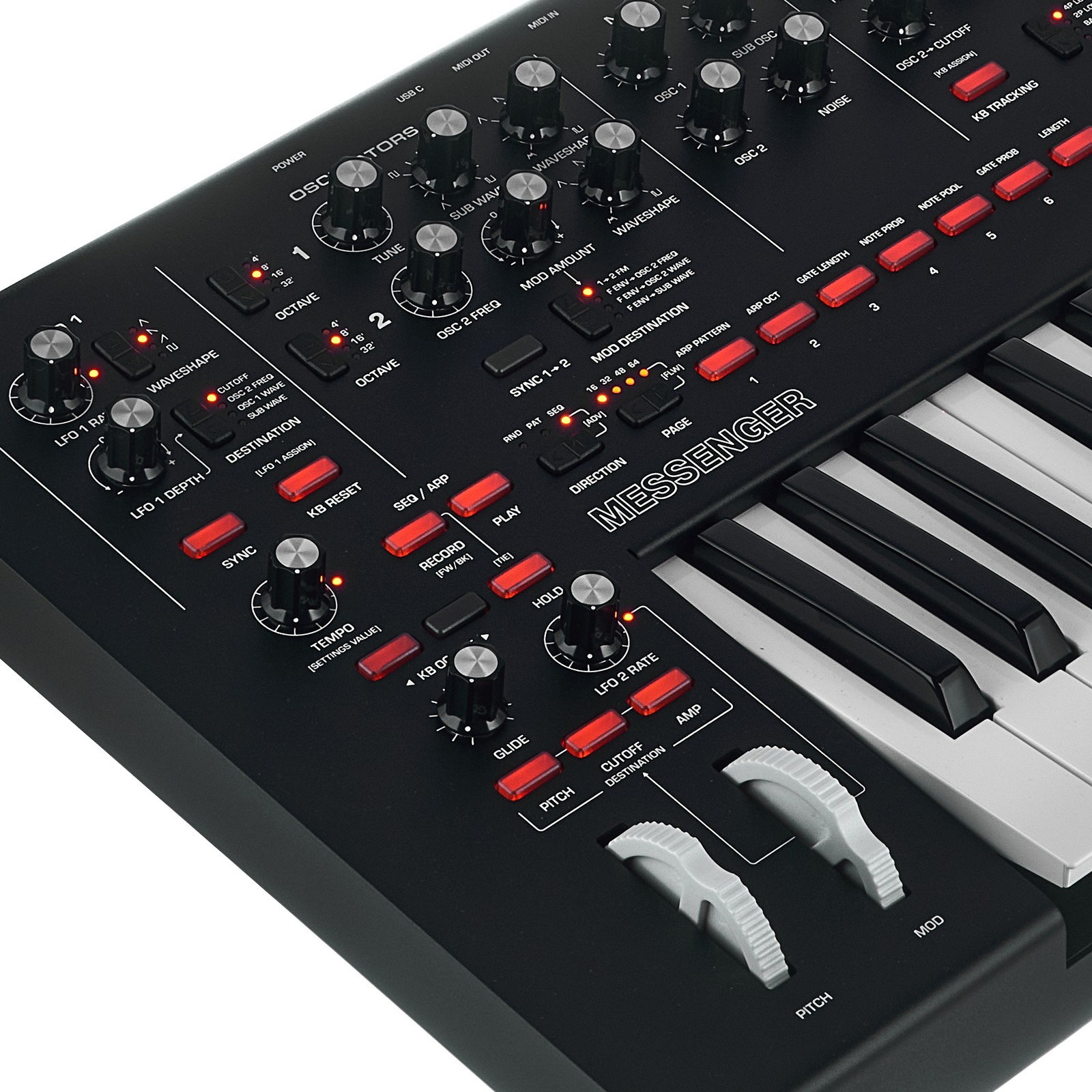 Controller Wheel on the Moog Messenger analogue synthesizer