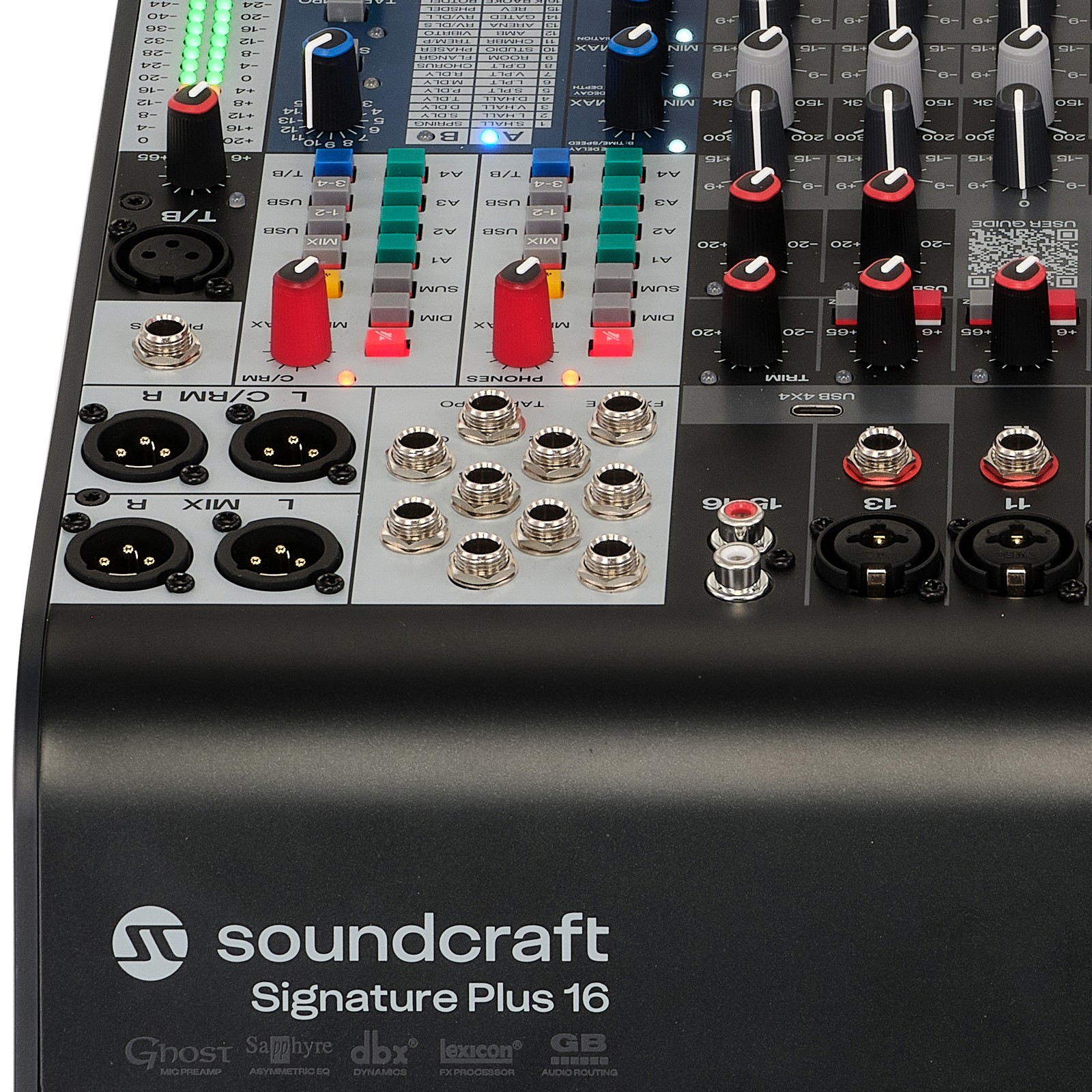 Herstellerlogo auf dem Soundcraft Signature Plus 16 Analogmischpult