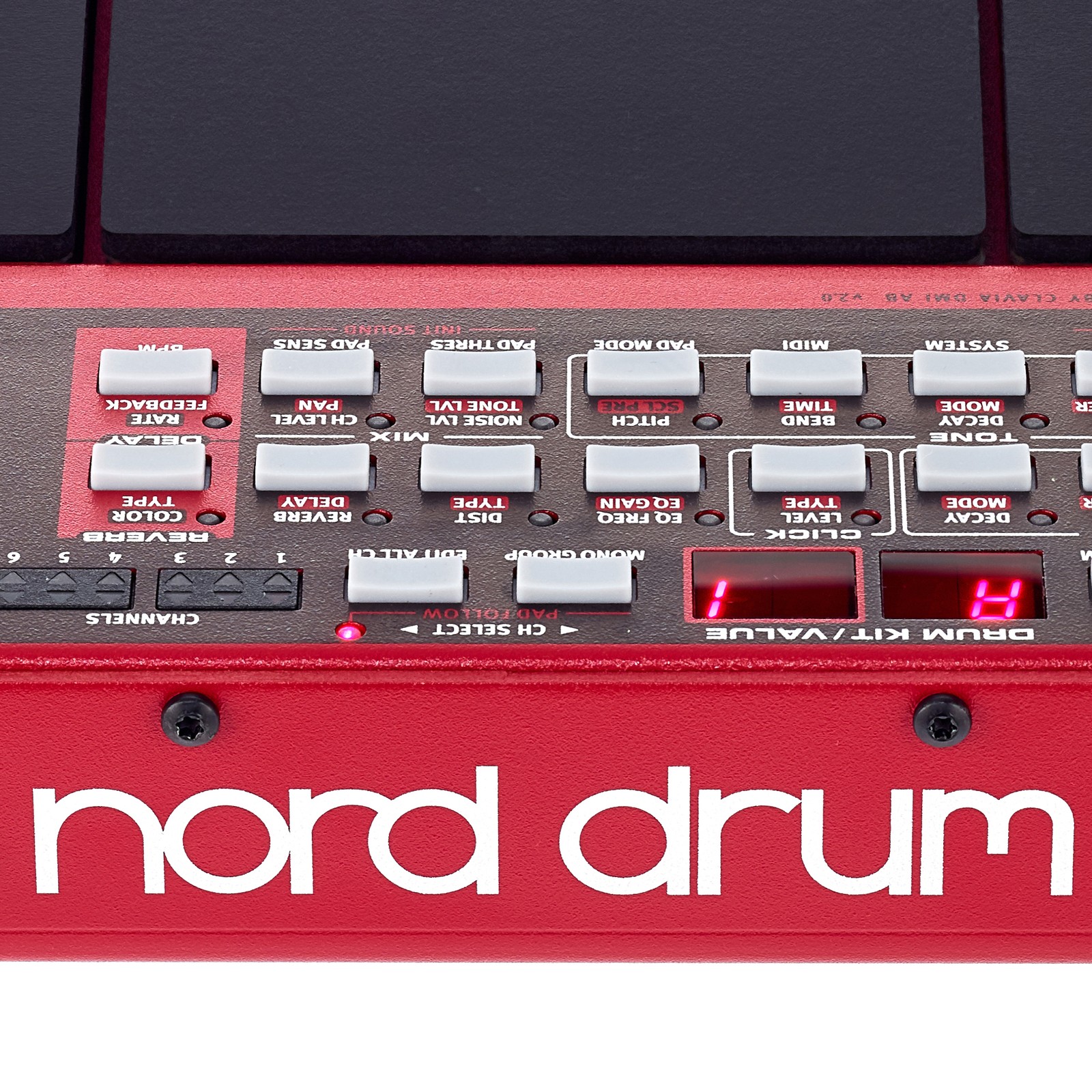 Clavia Nord Drum Logo on the 3P Modelling Percussion Synthesizer