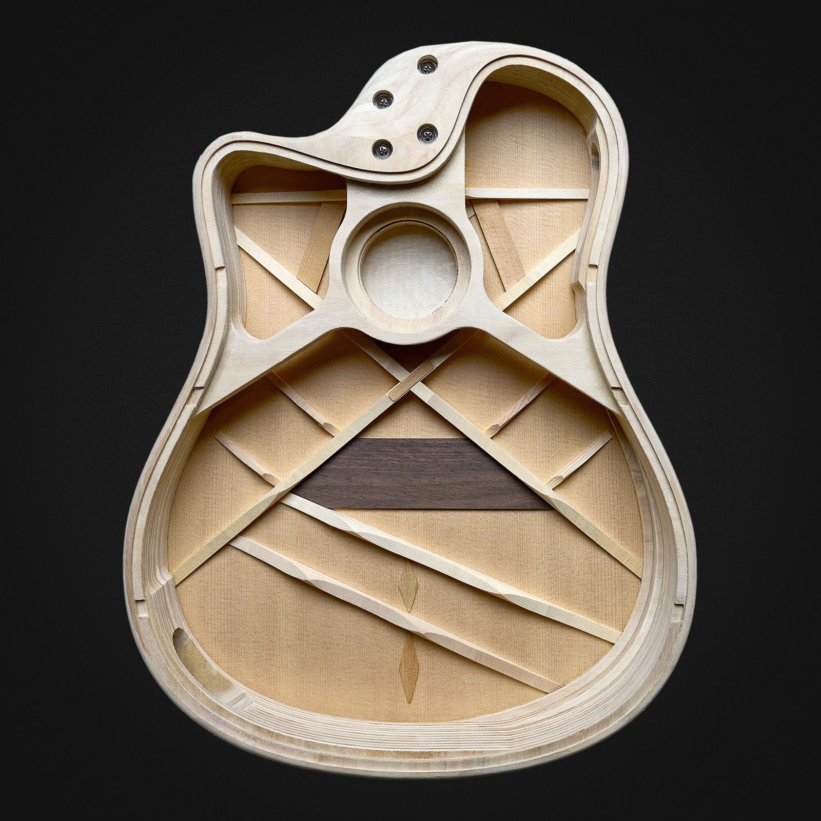 L.R.Baggs AEG 1 E- Acoustic Sunburst, Korpus geöffnet