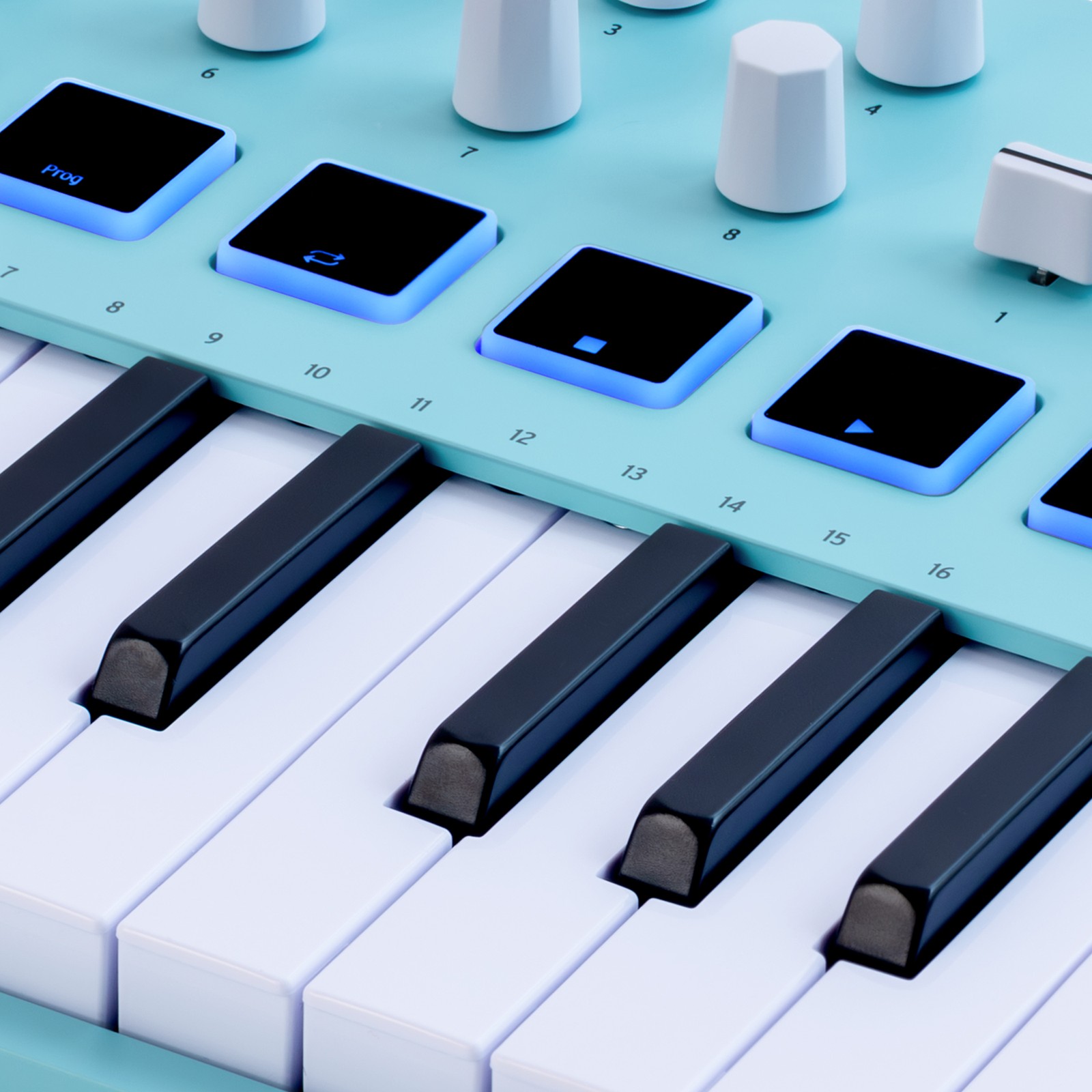 Arturia MiniLab 3 Aquamarine, Detail des USB Controller Keyboard