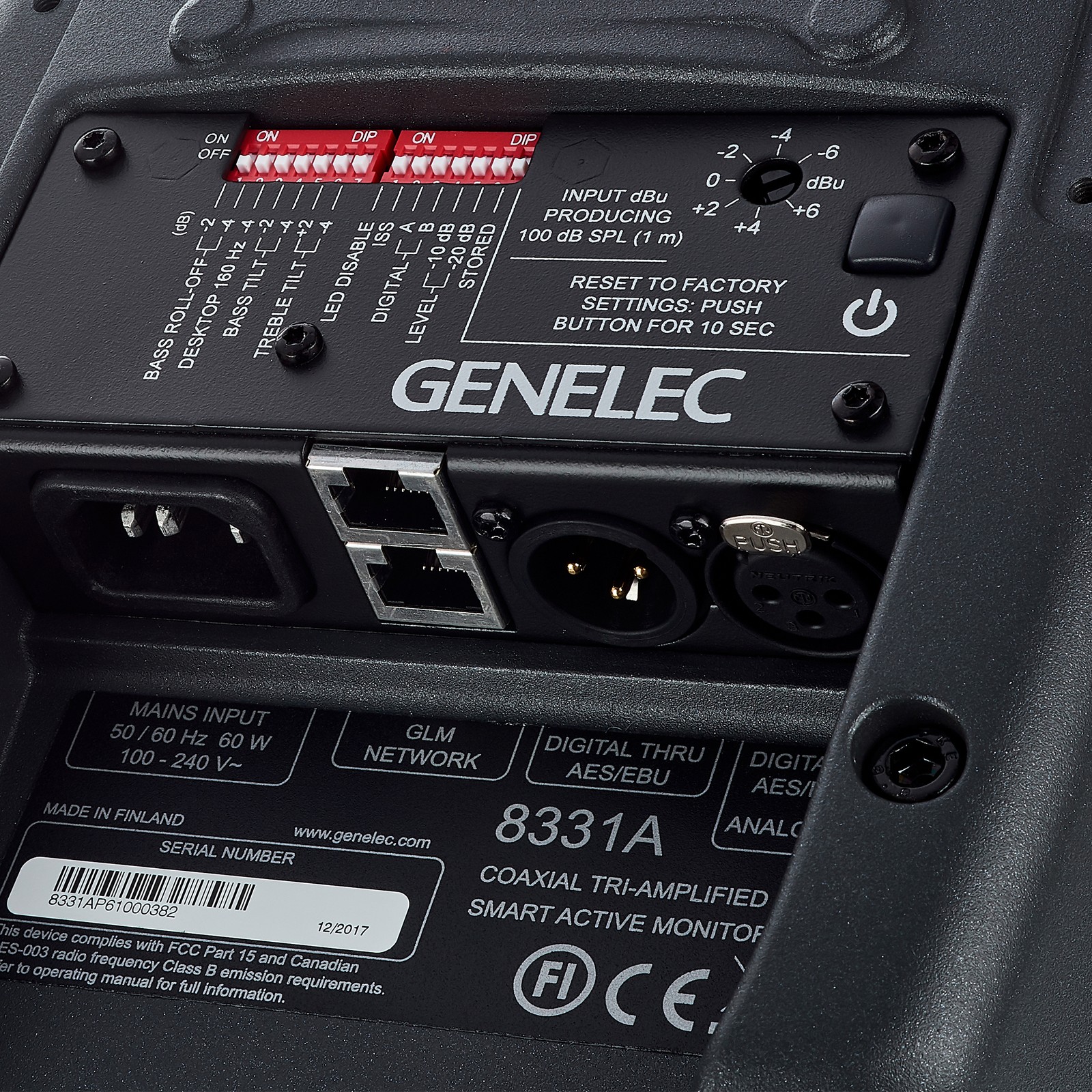 Genelec 8331 AP, logo on the back