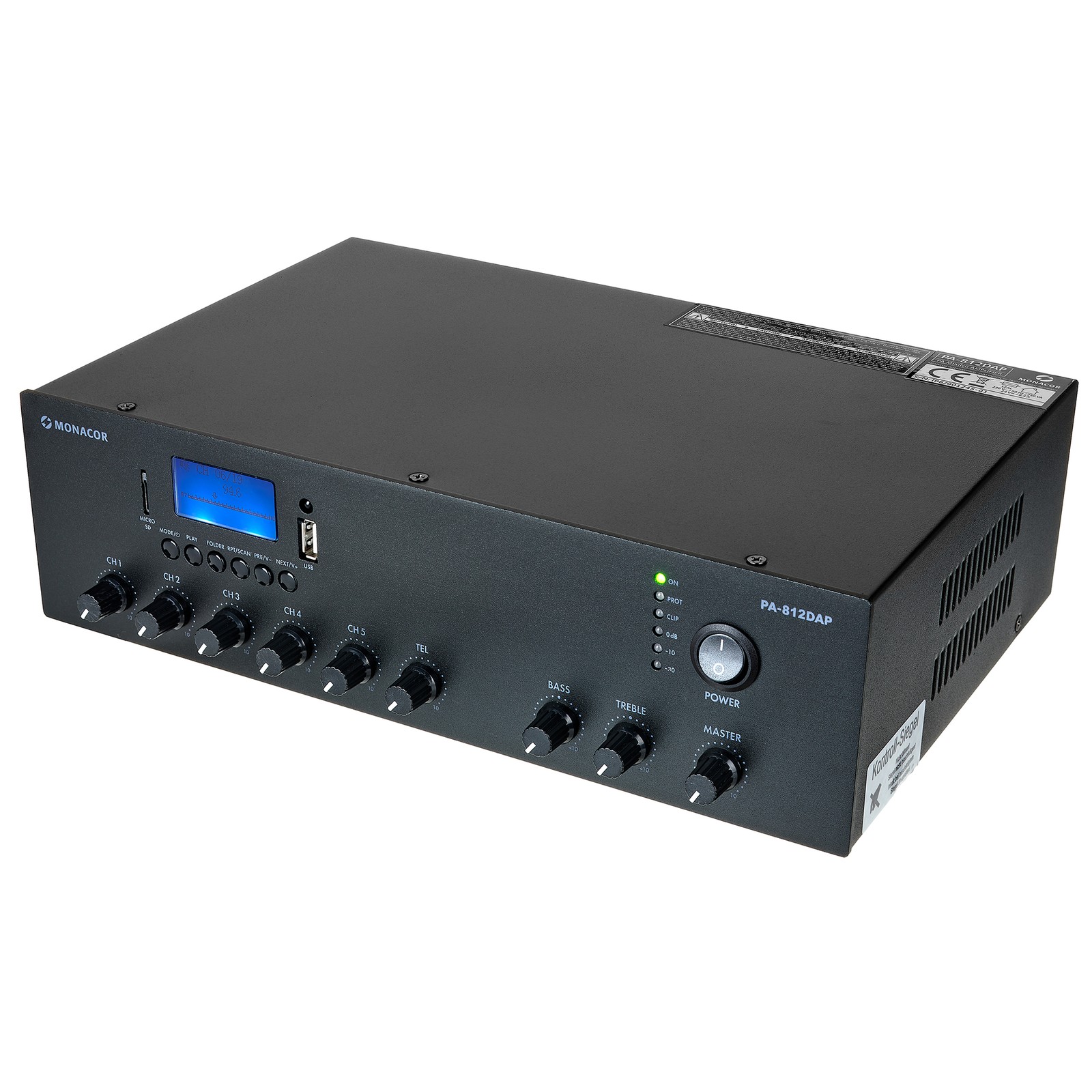 Monacor PA-812DAP ELA-Mono-Class-D-Mischverstärker