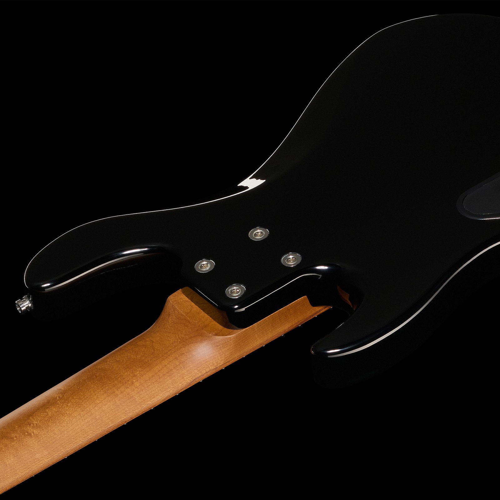 Rear view, Sadowsky MetroExpress 22 Will Lee 5 Black, artist's signature five-string