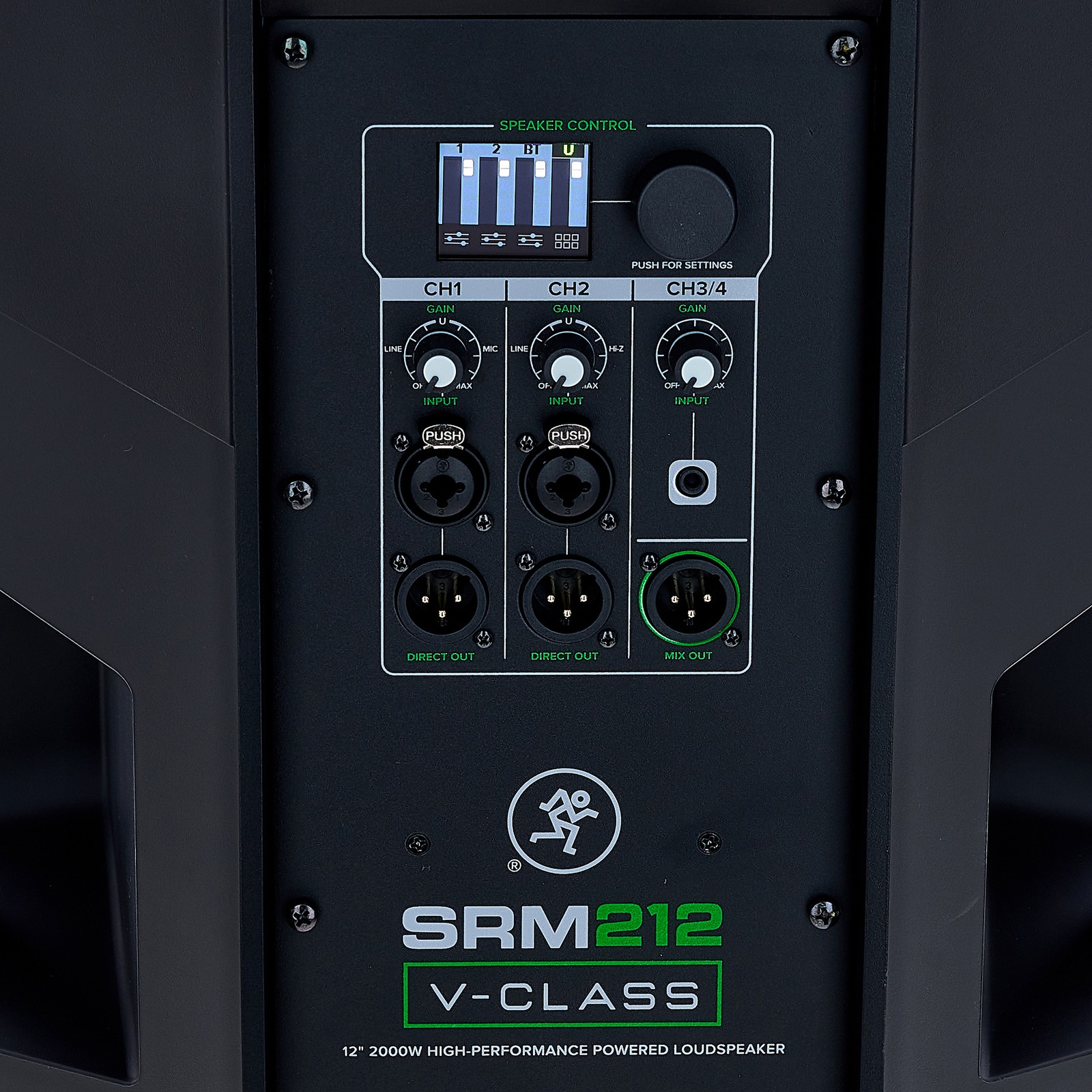 Mackie SRM 212 V-Class, Rückseite