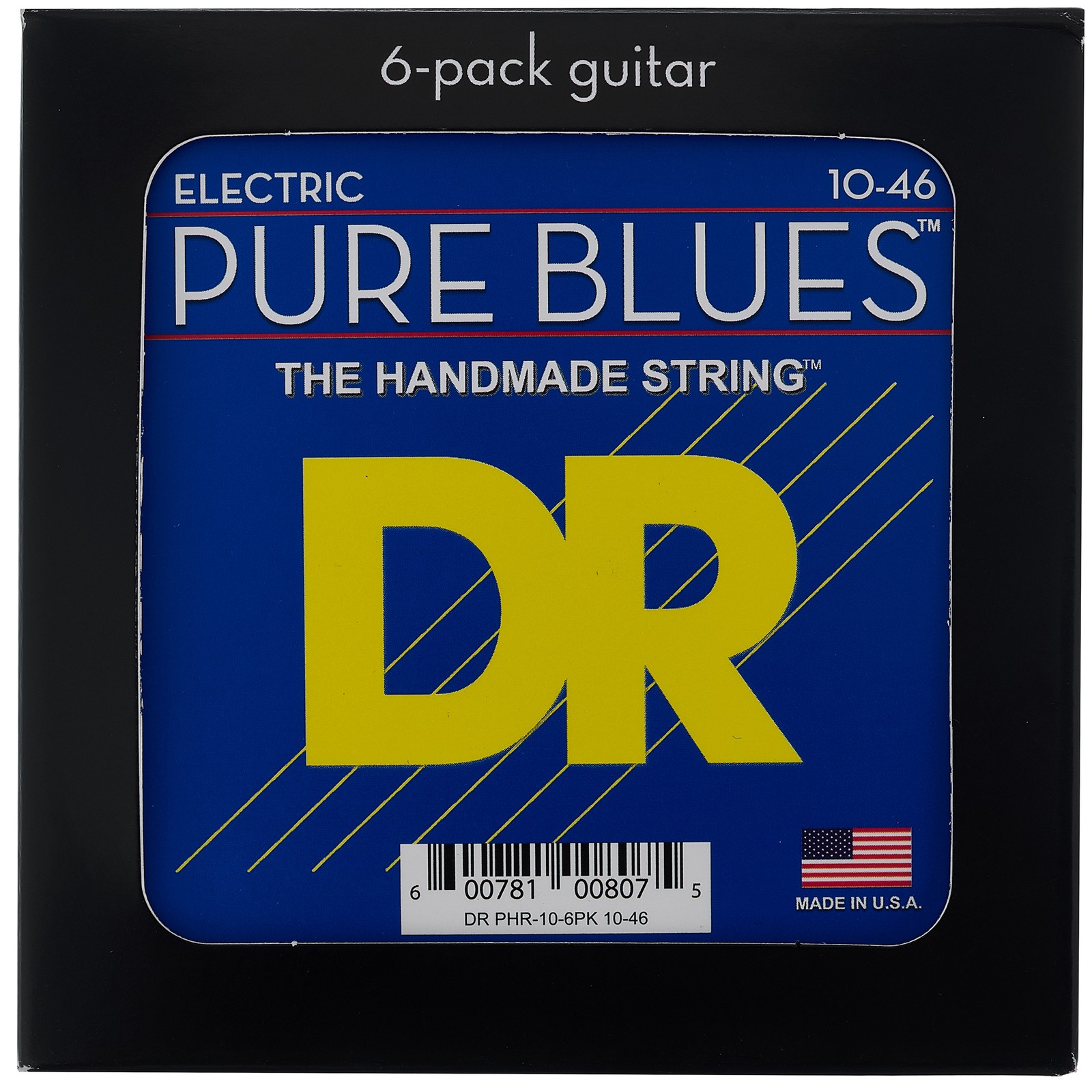 DR Strings Pure Blues PHR-10 6-Pack