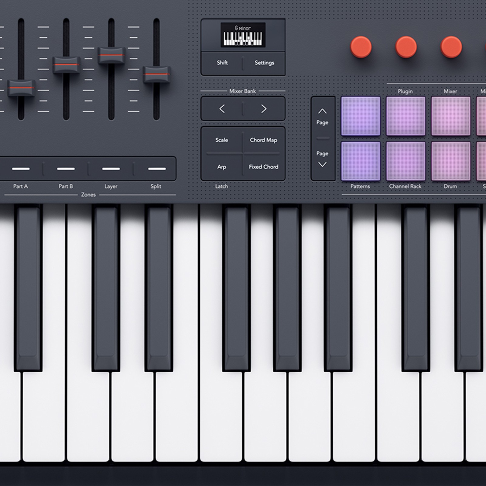 Novation FLkey 2 61, Detail des USB MIDI-Keyboards