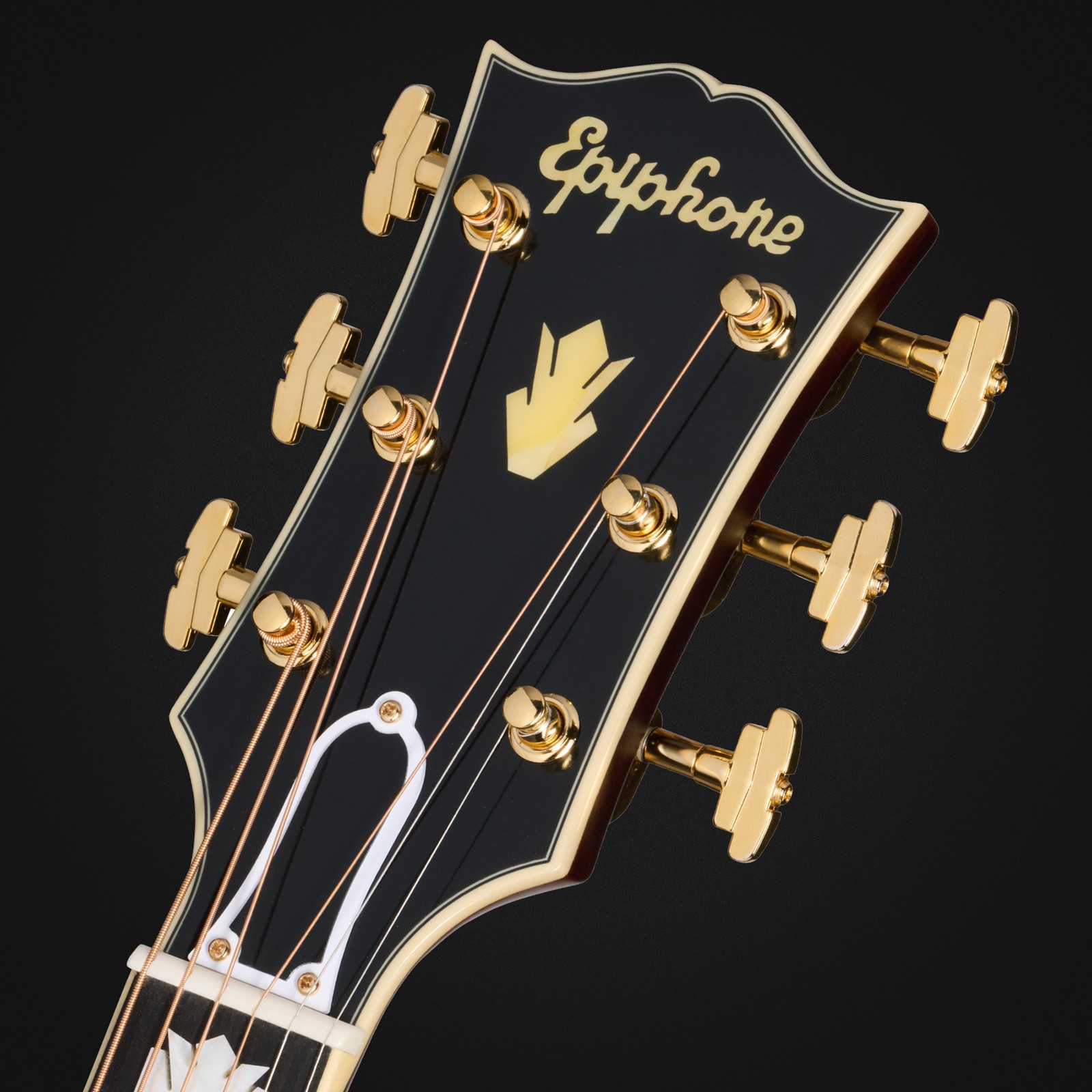 Epiphone Pre-War SJ-200 RW Reissue VS IBC, acoustic guitar, headstock