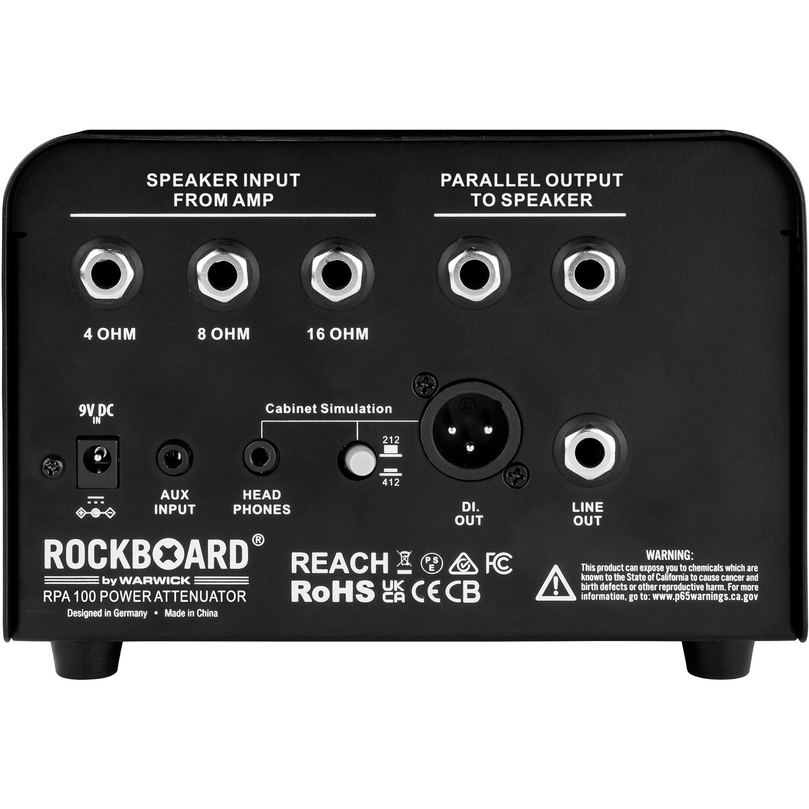 Rockboard RPA 100 Power Attenuator, Anschlüsse