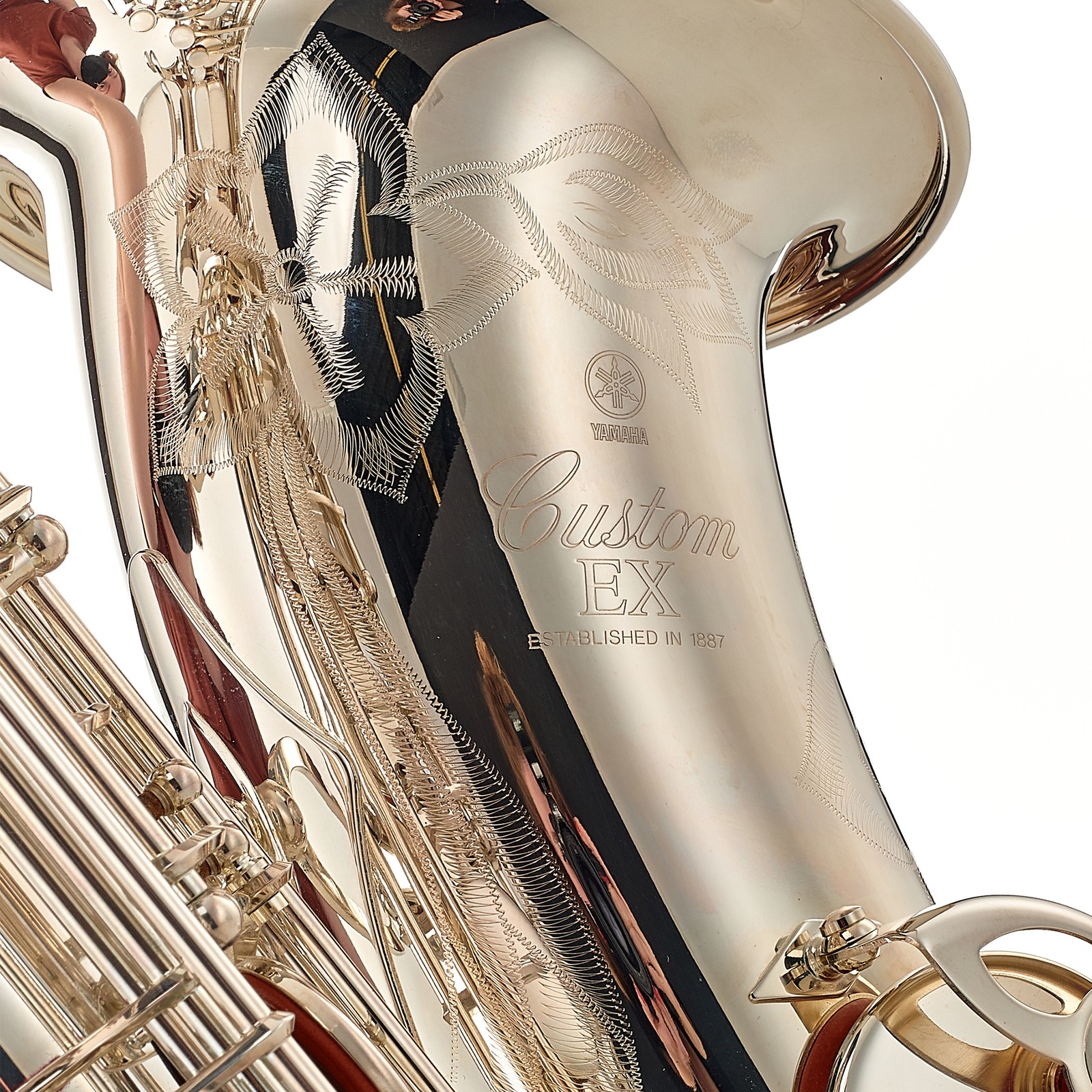 Yamaha YTS-875 EXS Tenor Sax, detail with engraved logo