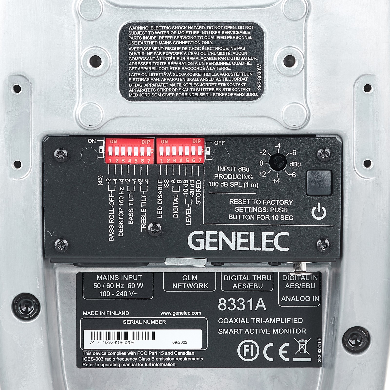 Genelec 8331 RAW, logo on the back