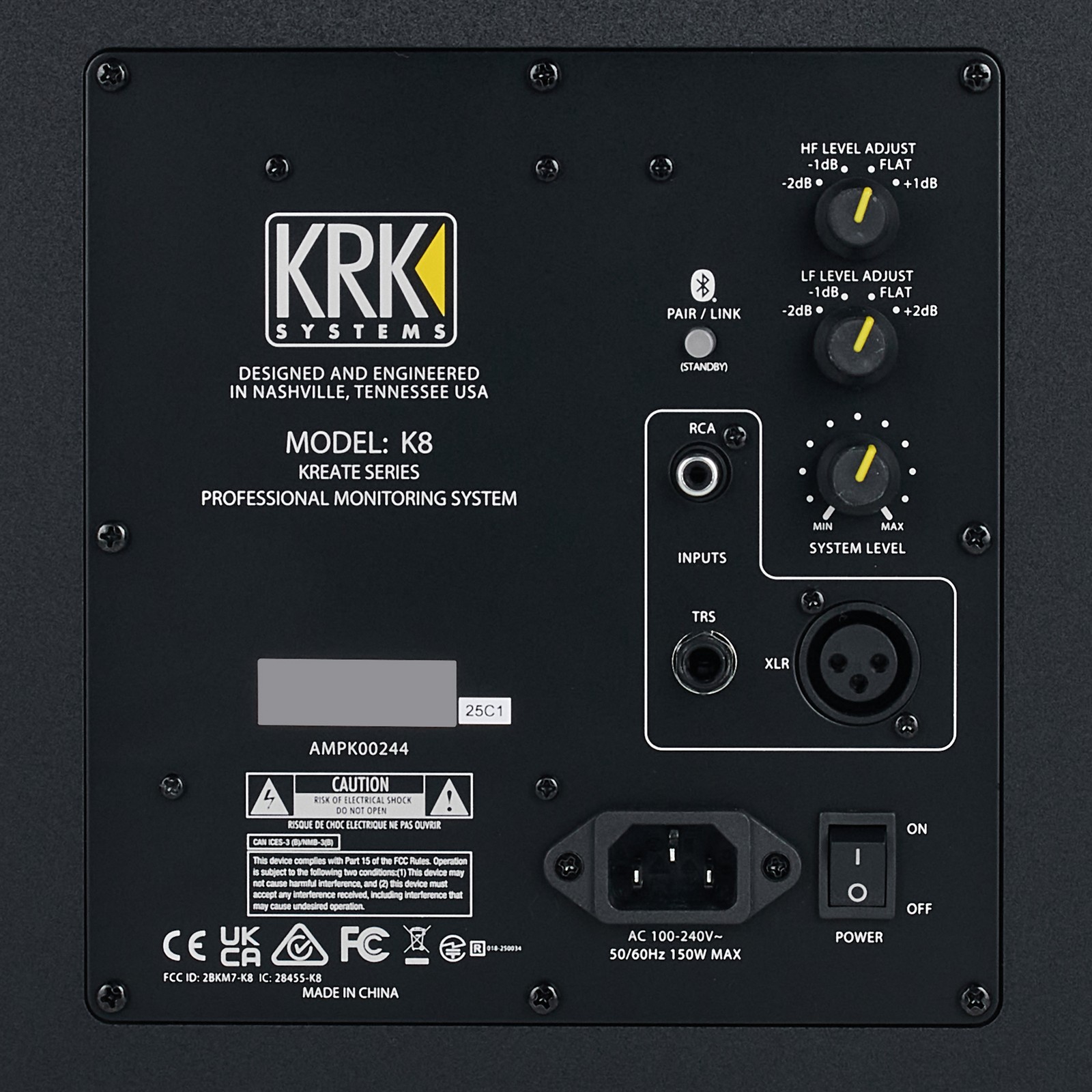 KRK Kreate 8, parte trasera