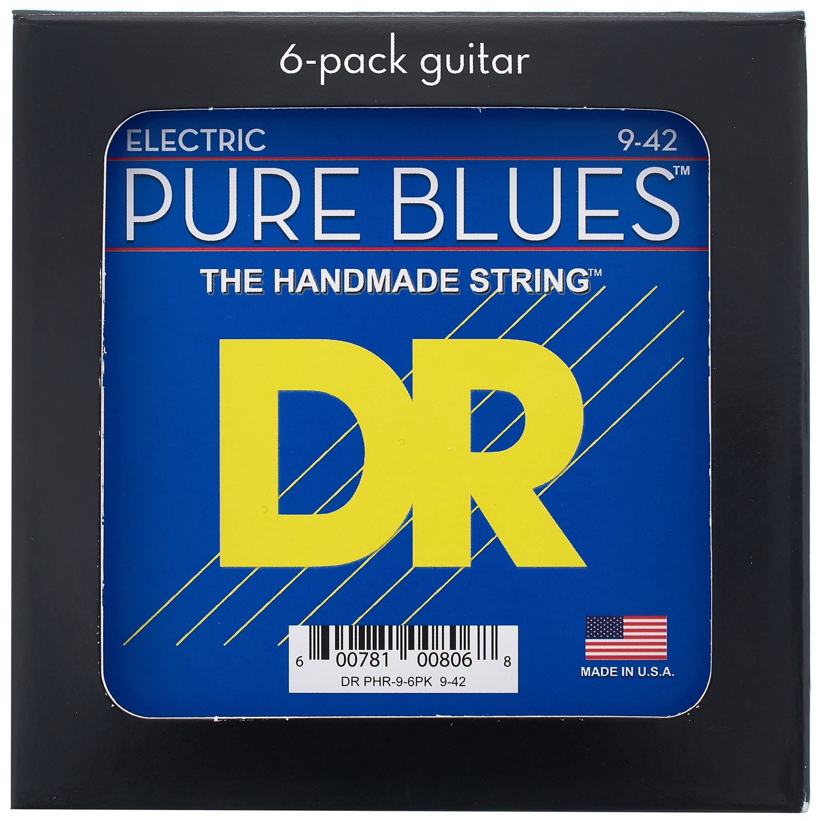 DR Strings Pure Blues PHR-9 6-Pack