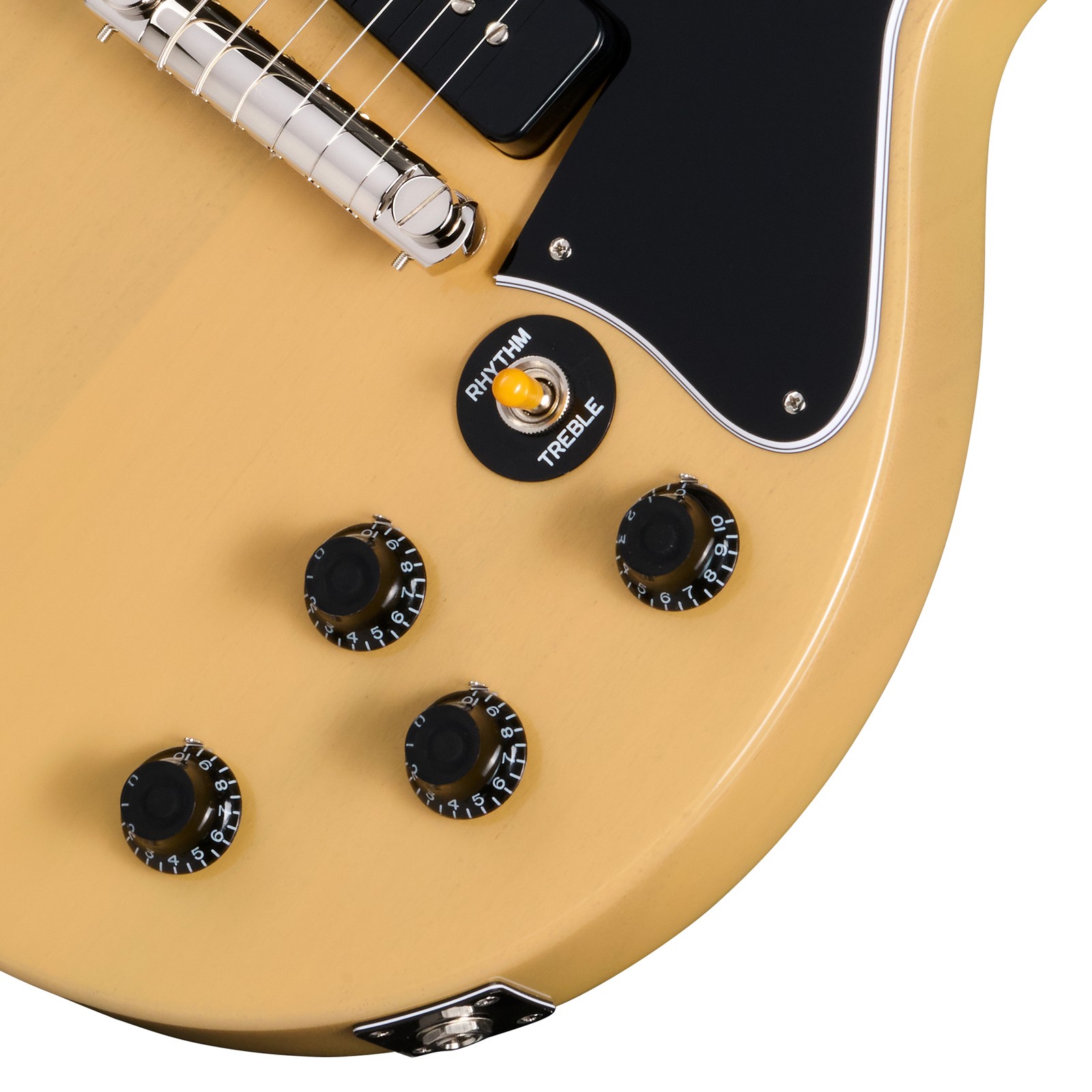 Pots on the Epiphone 1960 Les Paul Special DC TVY electric guitar
