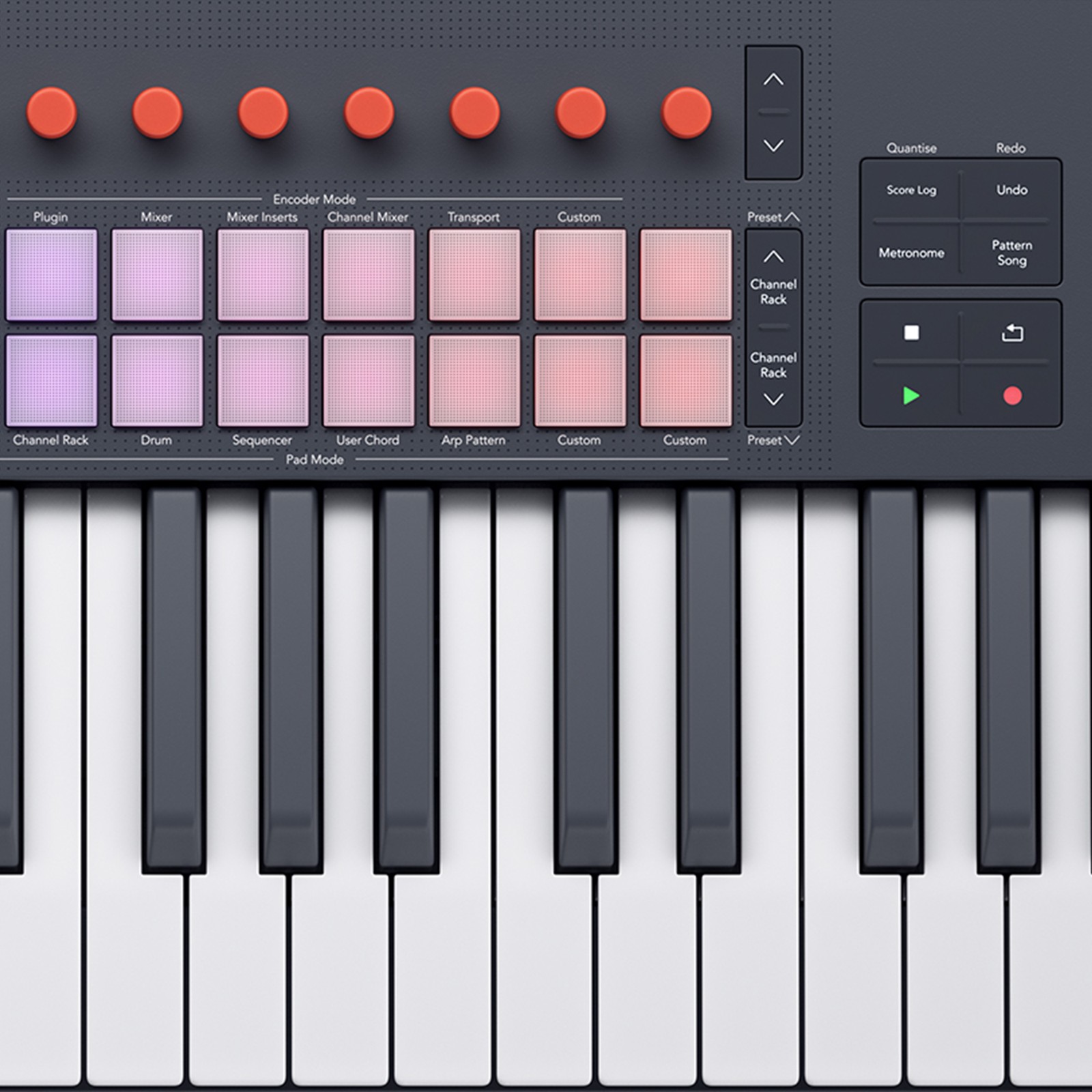 Novation FLkey 2 37, Detail des USB MIDI-Keyboards