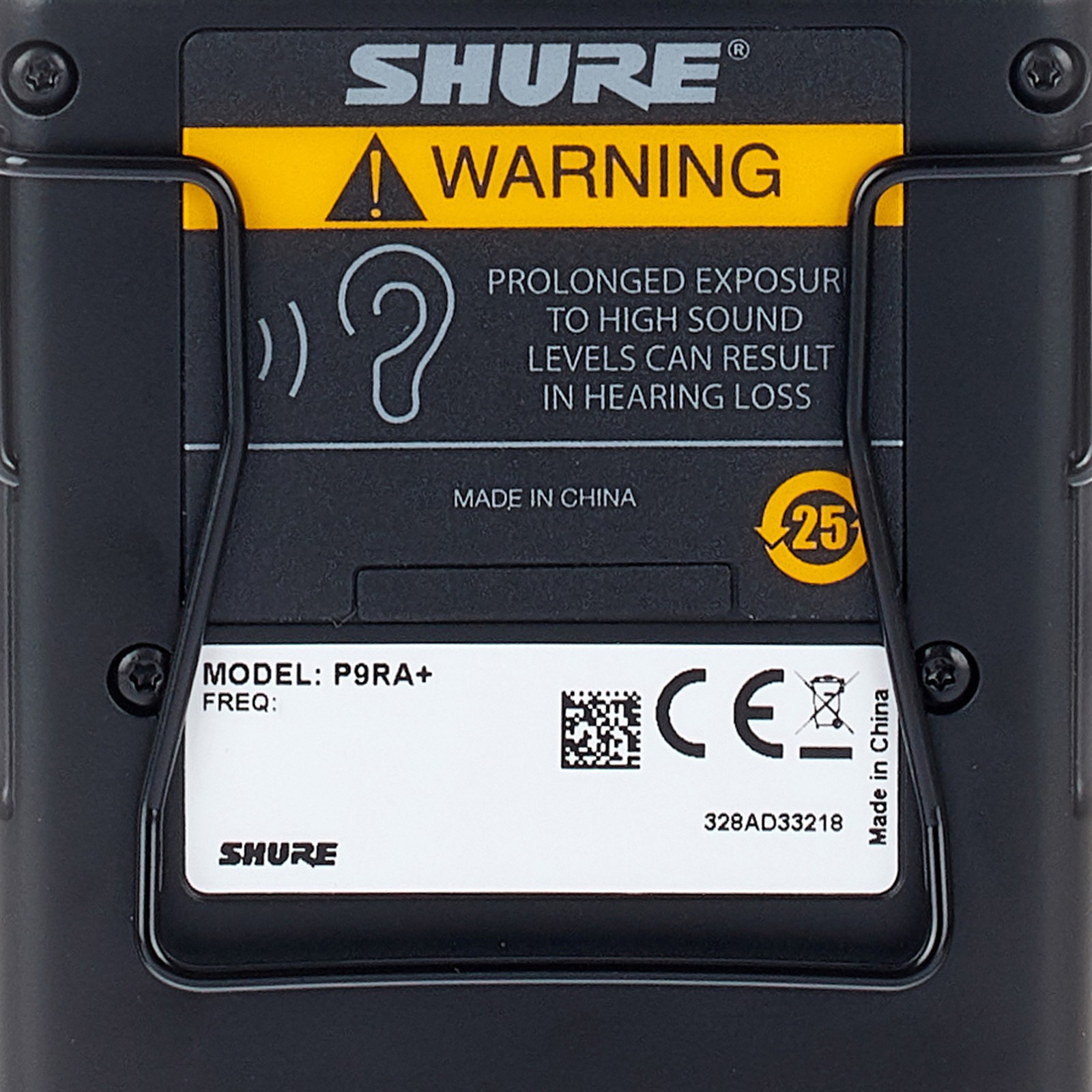 Shure P9RA+ PSM 900 L6E, Logo auf der Rückseite