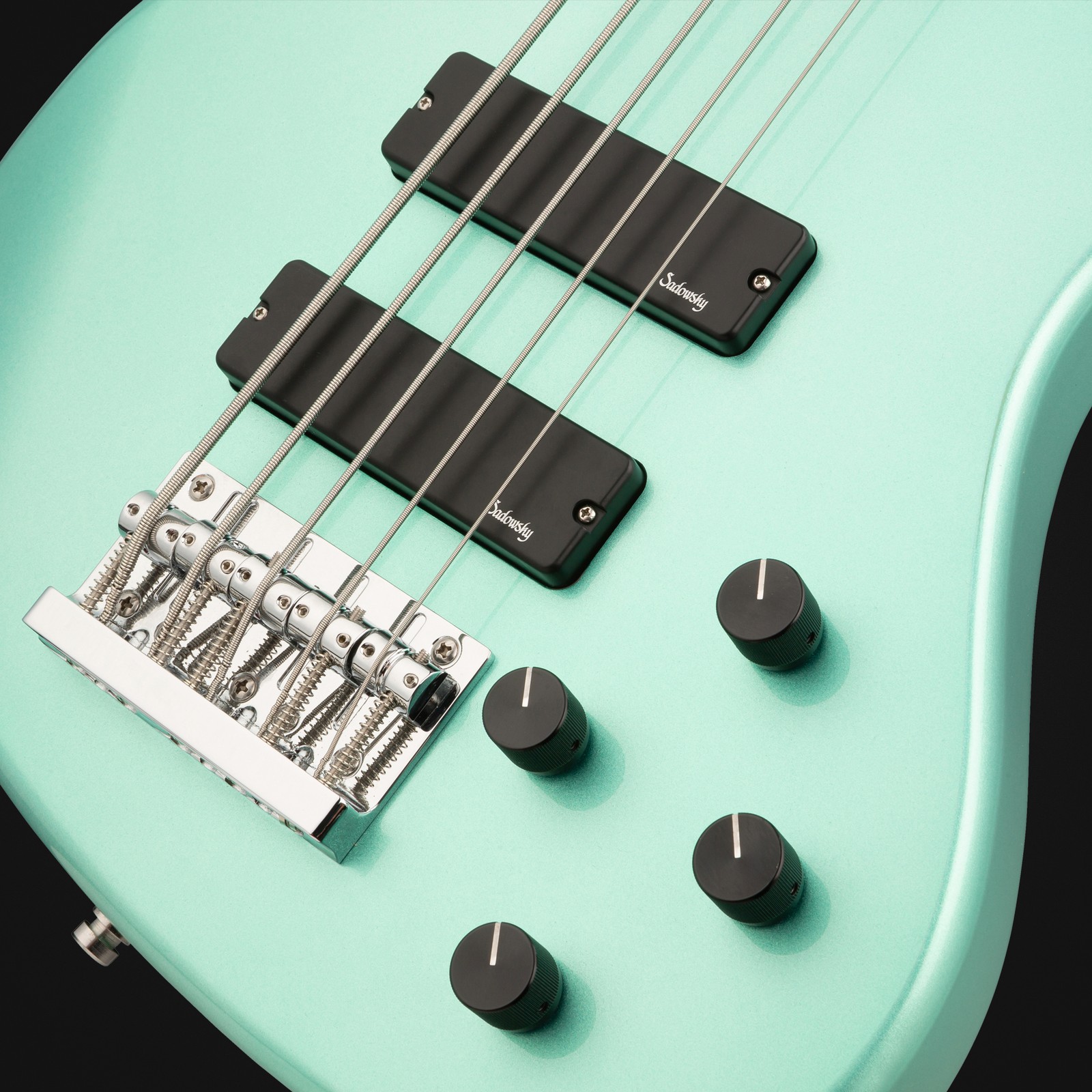 Top, Sadowsky MetroExpress 24 Modern 5 Morado Sage Green, five-string bass guitar