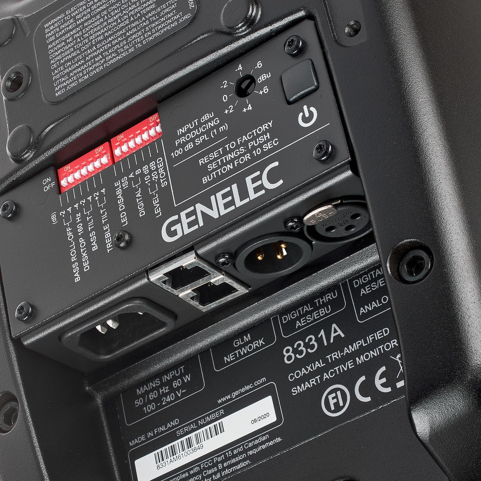 Genelec 8331 AM, logo on the back