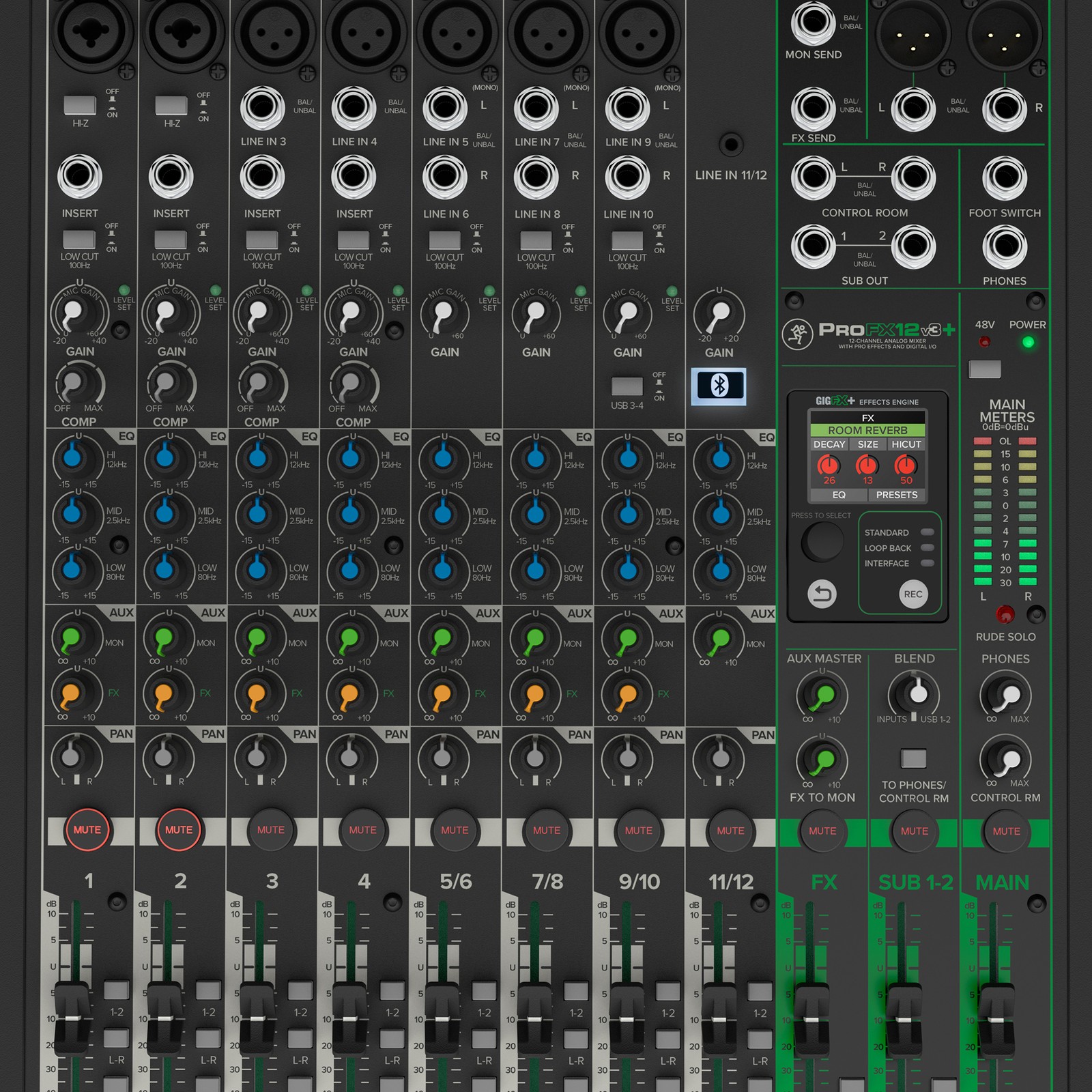 Mackie ProFX12v3+, audio interface