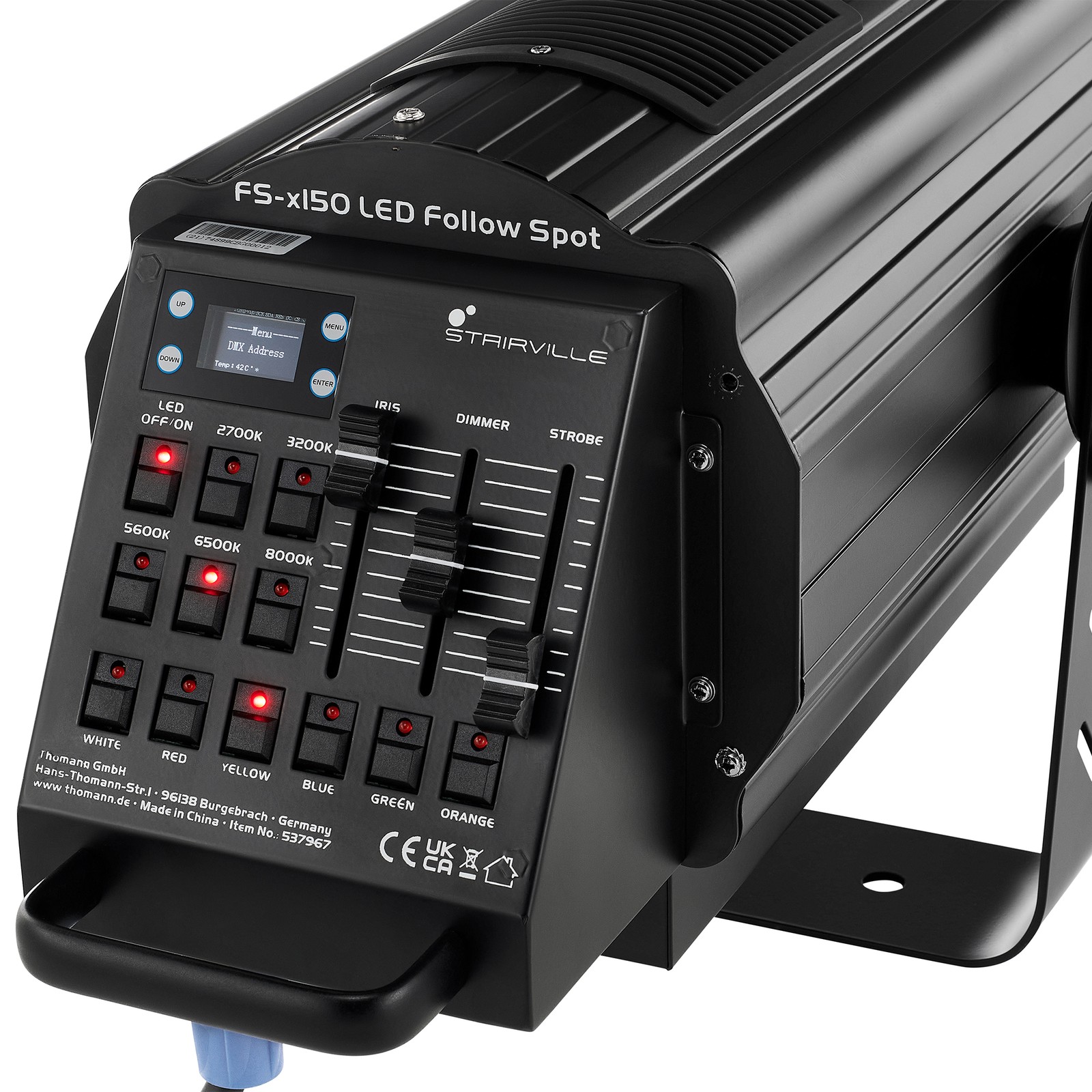 Stairville FS-x150 LED Follow Spot – LED Verfolger Spot mit 150 Watt LED