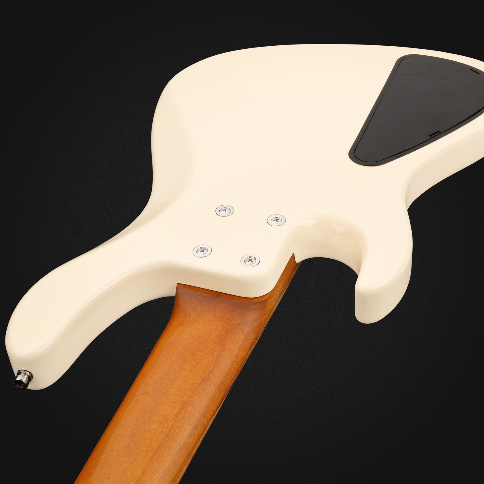 Rear view, Sadowsky MetroExpress 24 Modern 5 Morado White, five-string bass guitar