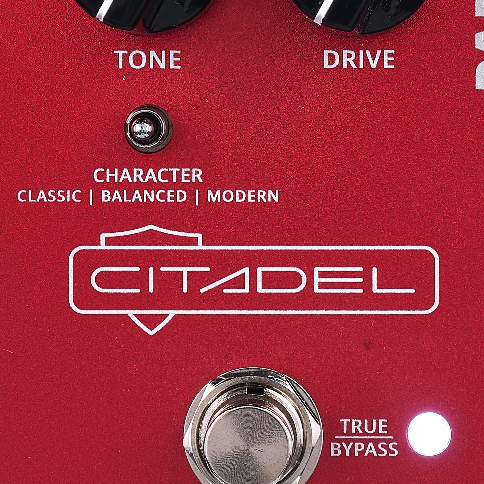 Logo auf dem Effektpedal für E-Gitarre