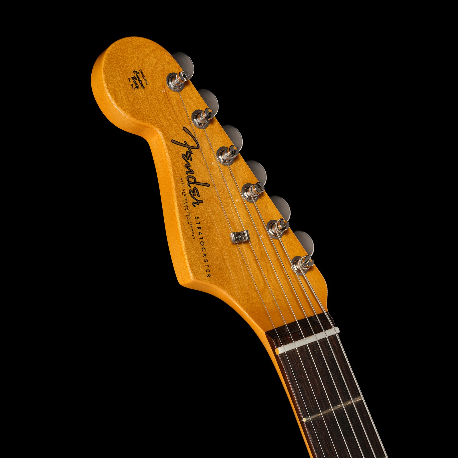 Fender E-Gitarre Stratocaster American Vintage II Olympic White Linkshänder Kopfplatte Logo
