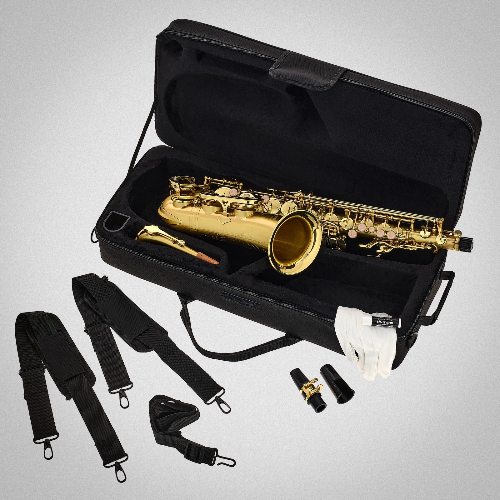 Thomann TAS-180 Matt Alto Sax, Koffer