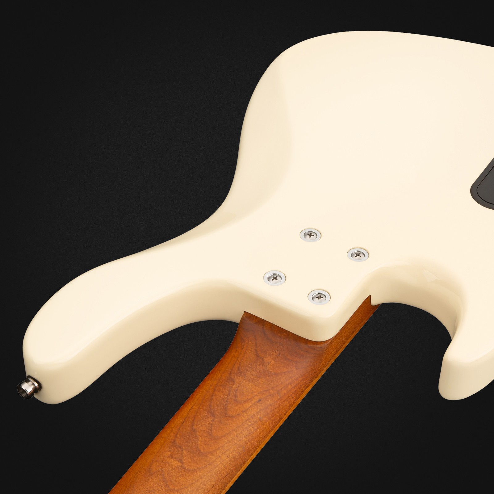 Rear view, Sadowsky MetroExpress 24 Modern 4 Maple Olympic White, bass guitar