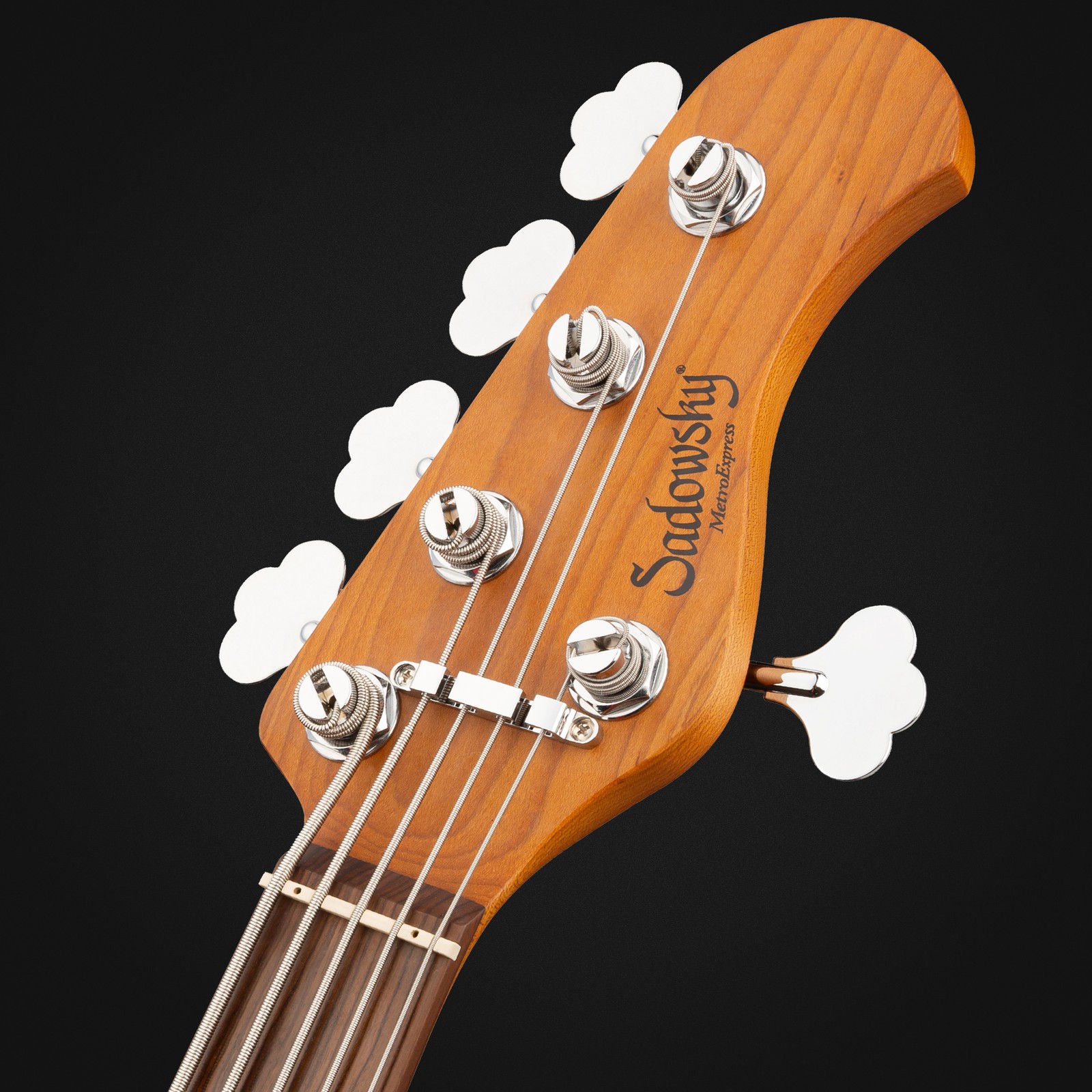 Headstock, Sadowsky MetroExpress 24 Modern 5 Morado Sage Green, five-string bass guitar