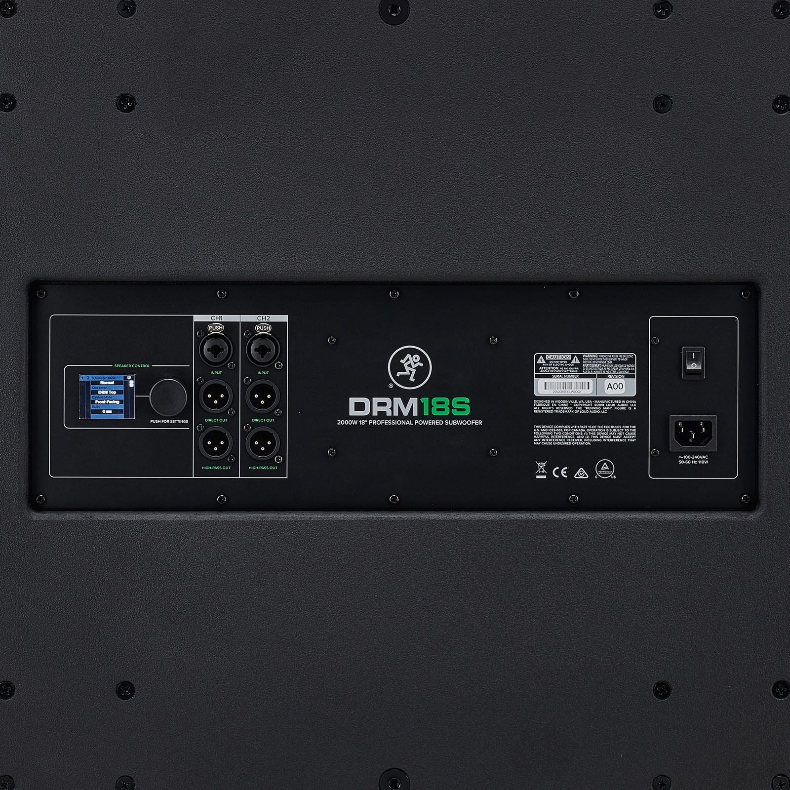 Mackie DRM18S, Rückseite