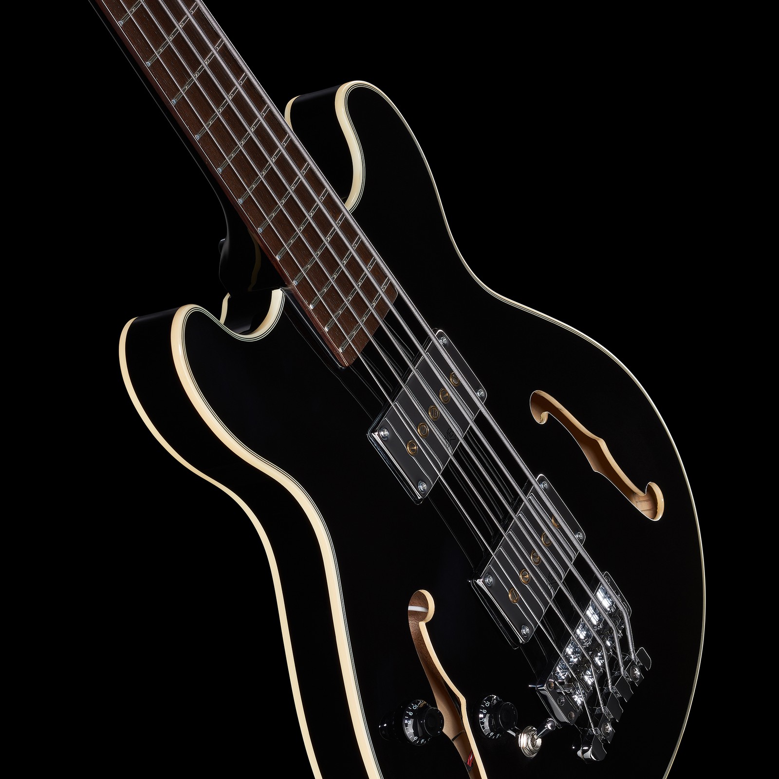 Warwick RB Star Bass 5 SBHP LH, left-handed semihollow five-string bass, top