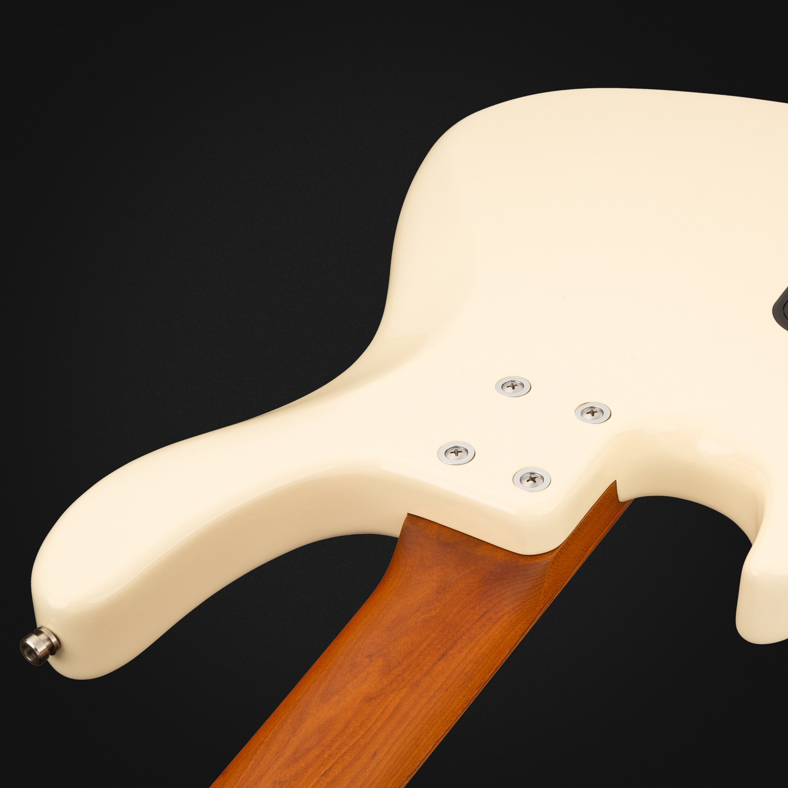 Rear view, Sadowsky MetroExpress 24 Modern 4 Morado Olympic White, bass guitar