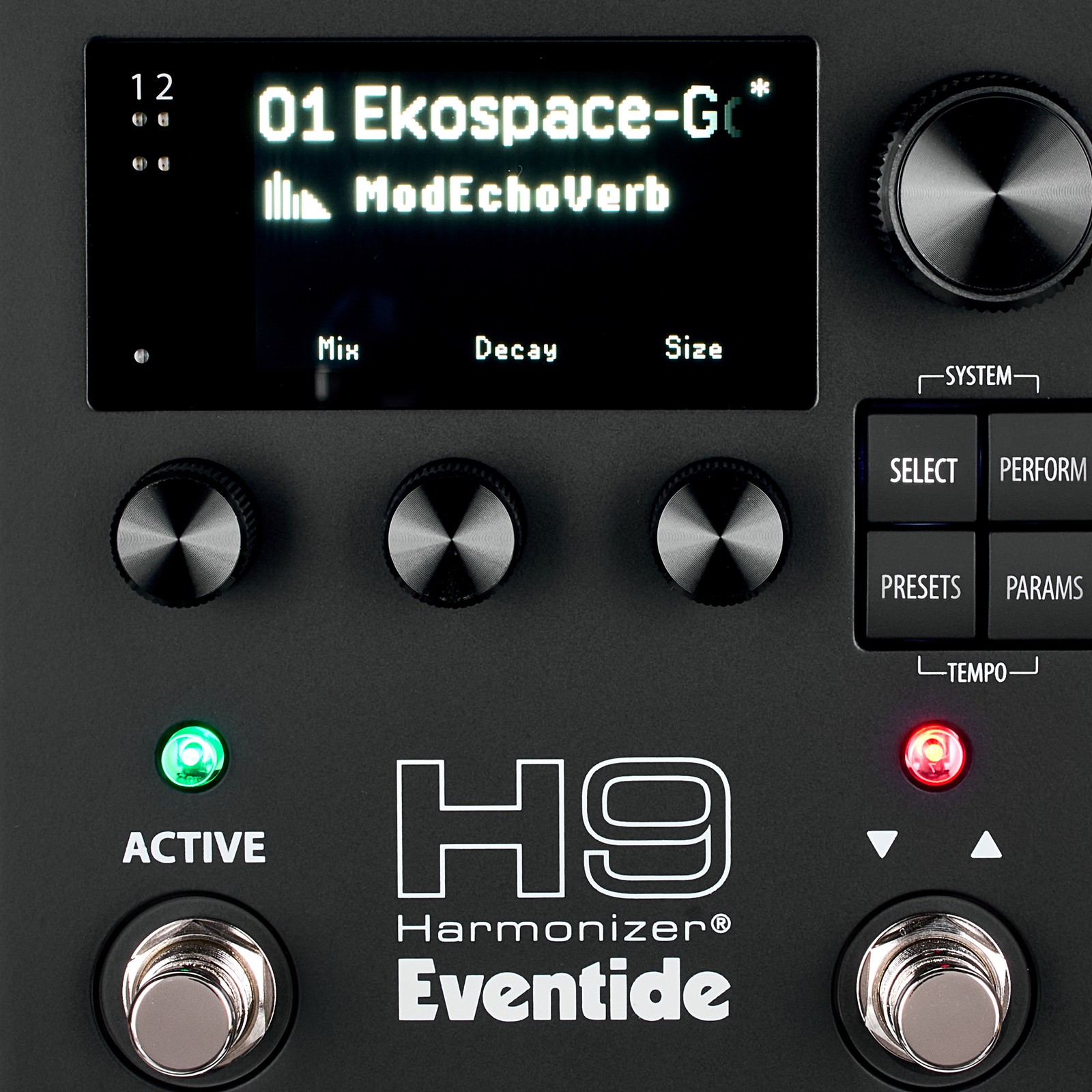 Logo auf dem Effektpedal für E-Gitarre und E-Bass