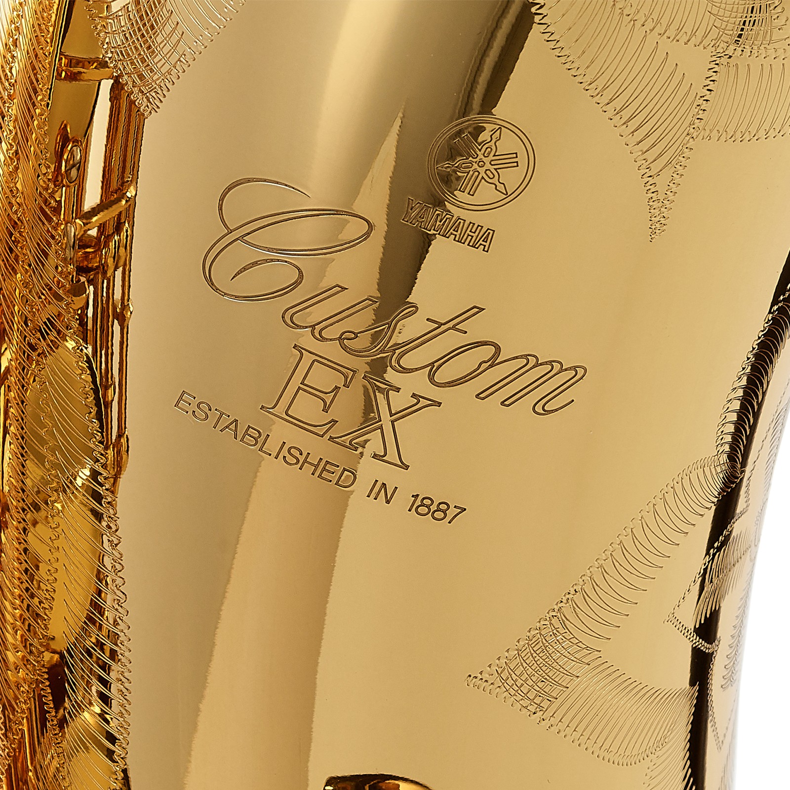 Yamaha YTS-875 EX, detail with engraved logo
